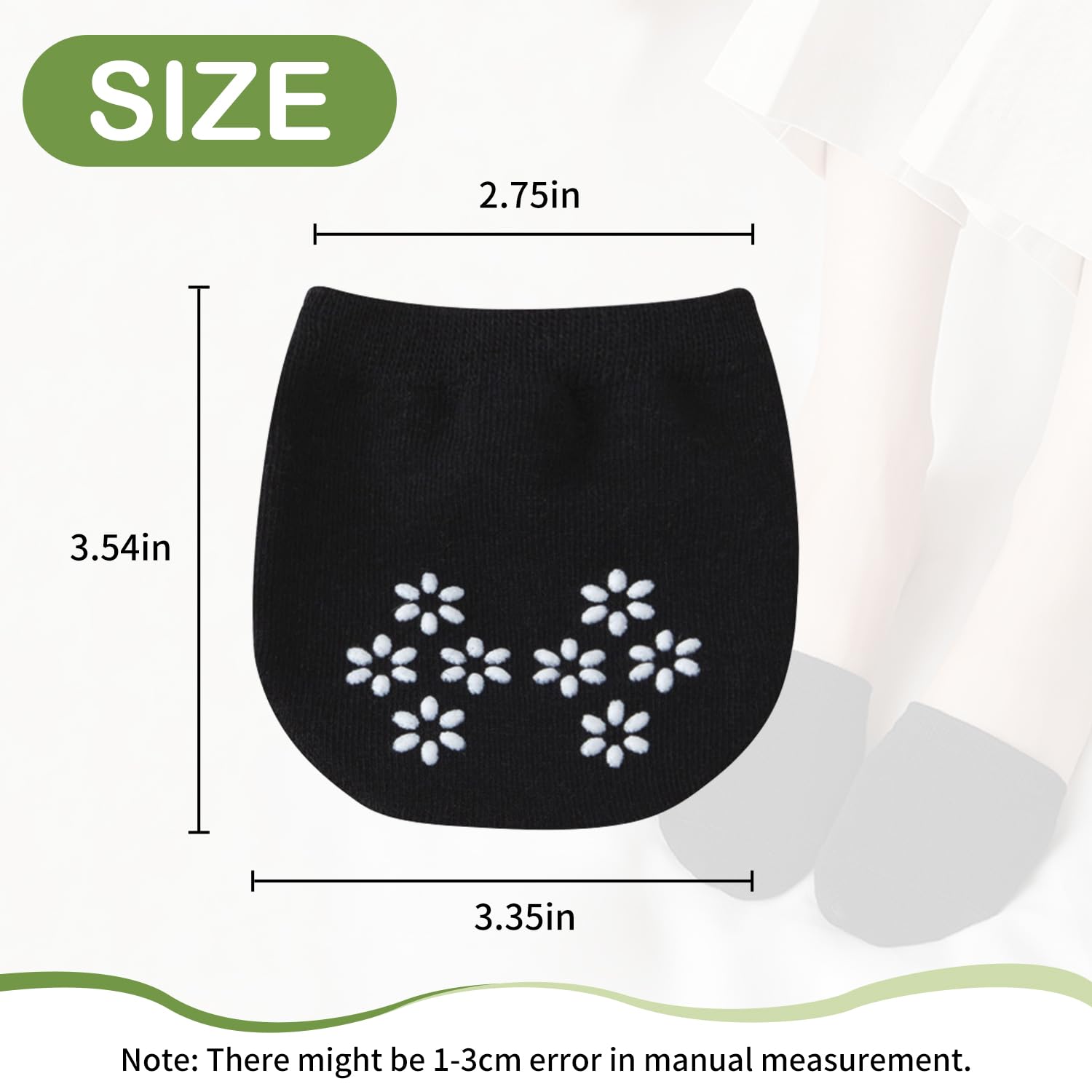 6 Pairs Women's Invisible Toe Socks - Non-Slip Half Socks for Shoes & Sandals