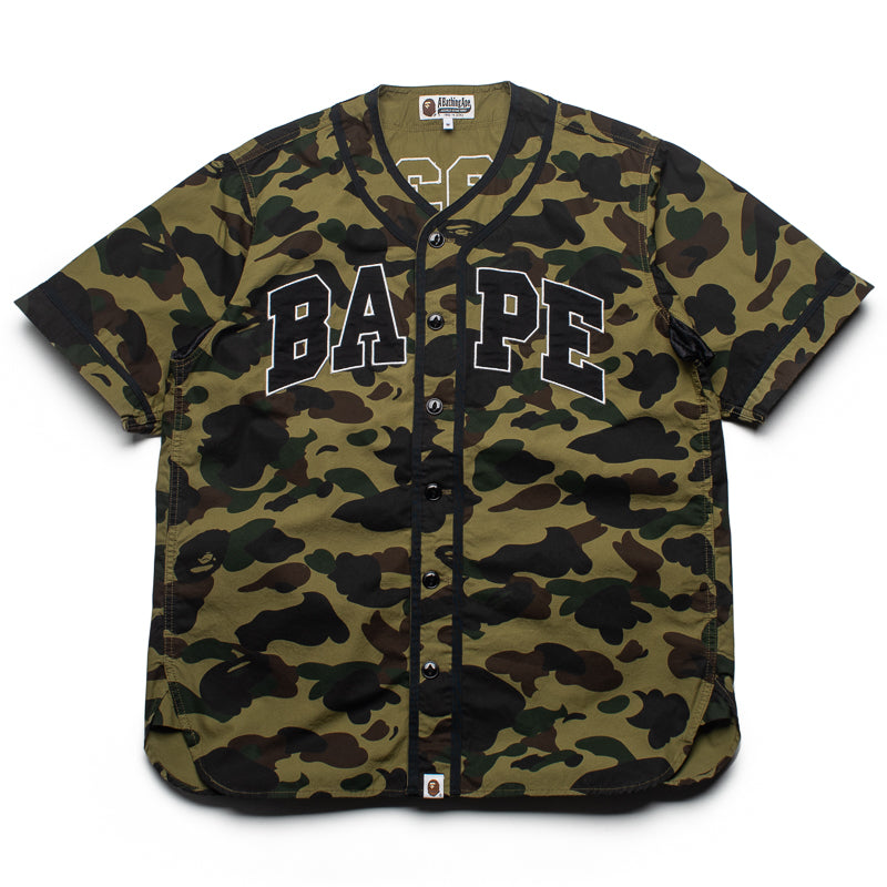 BAPE 1st Camo Baseball Jersey - Green | Men's Streetwear Fashion | Perfect for Casual Outfits & Urban Street Style