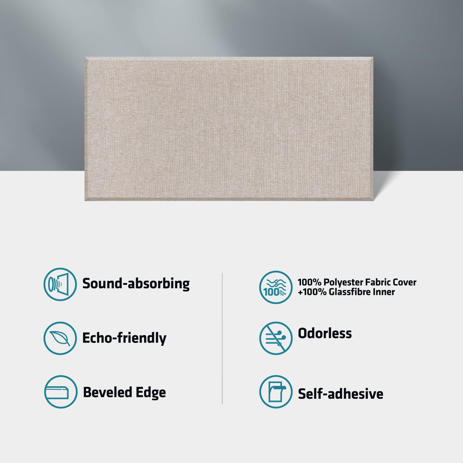 UMIACOUSTICS 4 Pack Acoustic Panels - 2 Inch Thick 23.6 x 11.8 Inch Fiberglass Soundproof Wall Panels, Self-Adhesive Noise Absorbing Panels for Home Studio, Office, Theater - Light Camel Color | Perfect for Music Rooms, Podcast Studios & Home Theaters