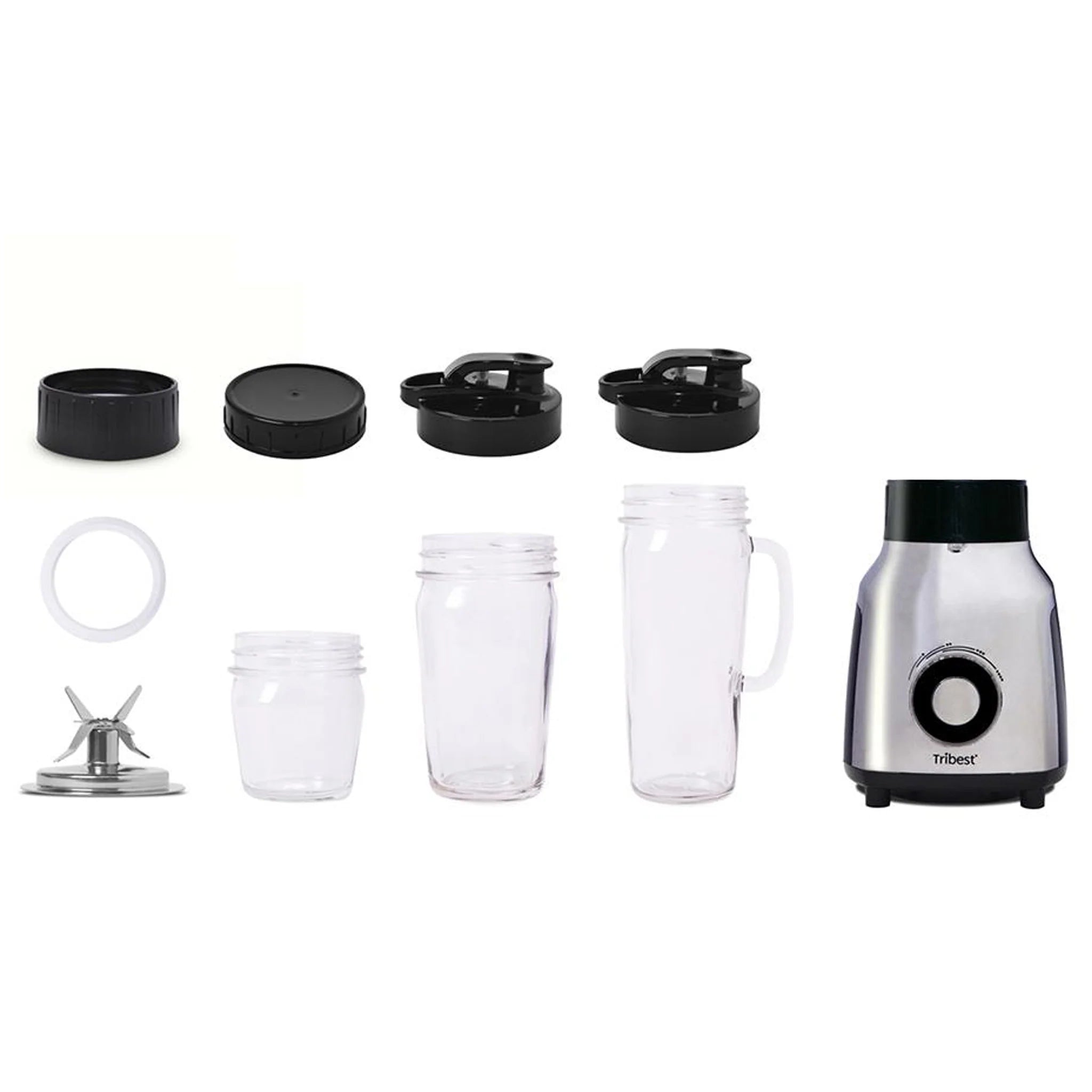 Tribest Glass Personal Blender - 400W High-Speed Countertop Blender for Smoothies, Shakes & Food Prep - BPA-Free Glass Jar & Stainless Steel Blades - Perfect for Kitchen, Gym, Office & Healthy Lifestyle