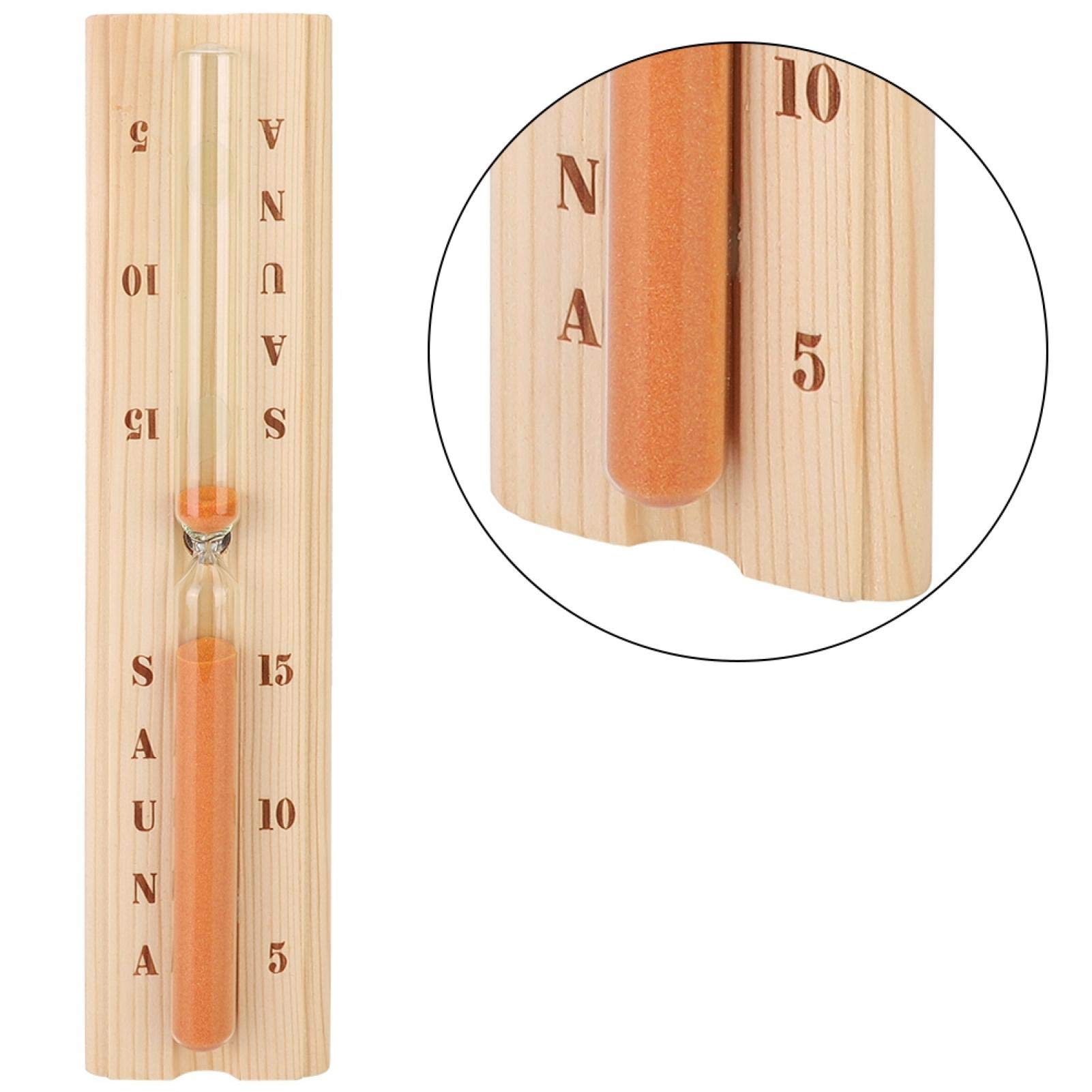 Maquer Sand Timer - Decorative Wooden & Plastic Wall Mount Sauna Timer | Perfect for Home Sauna, Spa, Bathroom & Relaxation Areas
