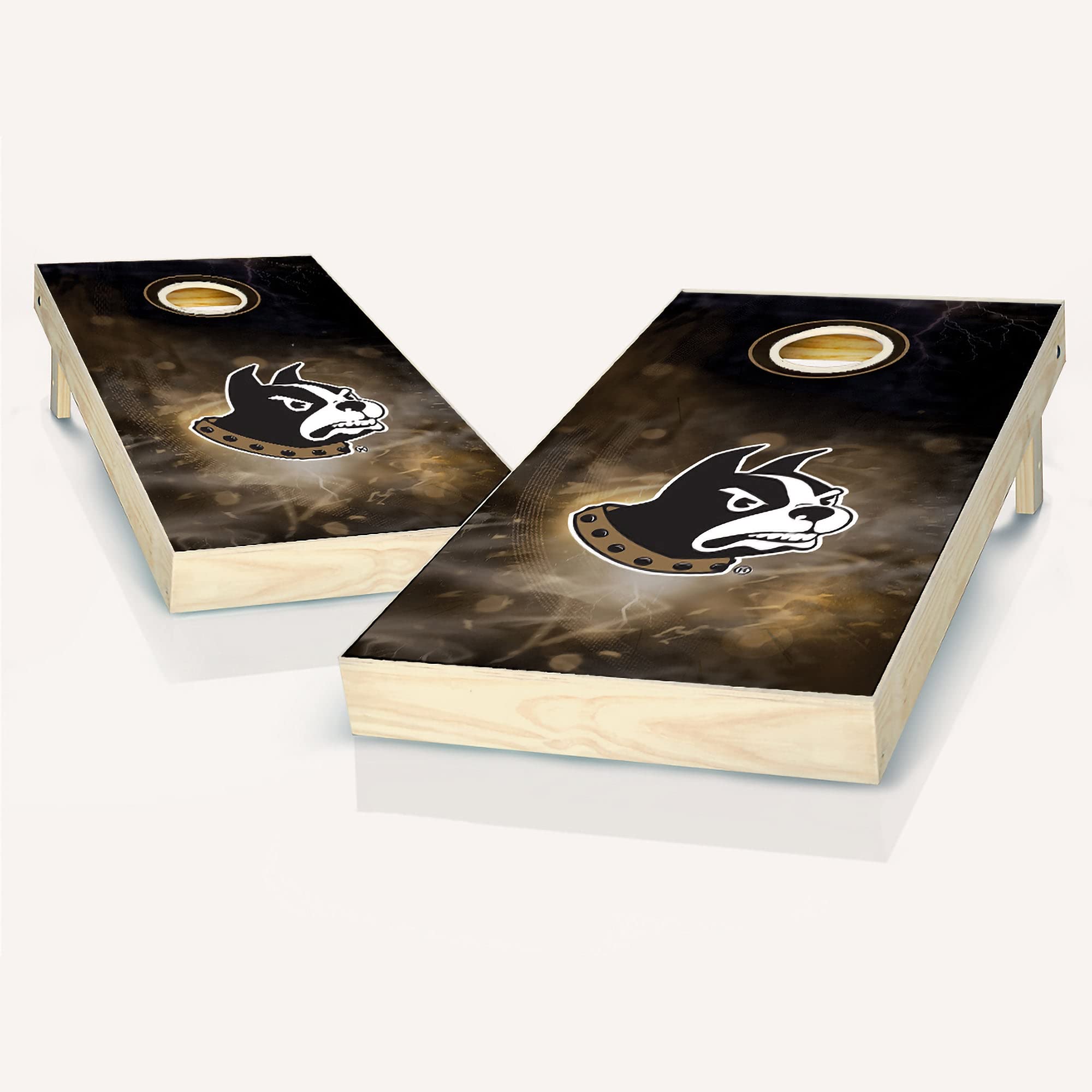 Premium Wofford Smoke Cornhole Game Set - 2 Wooden Boards & 8 Bean Bags for Outdoor Lawn Games, Tailgating, Backyard Parties and BBQ Events