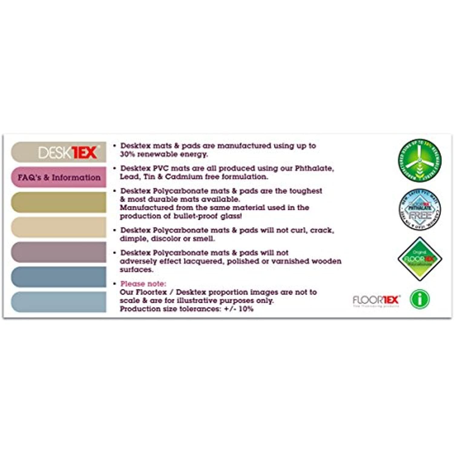 Desktex 4-Pack Polycarbonate Place Mats - 12