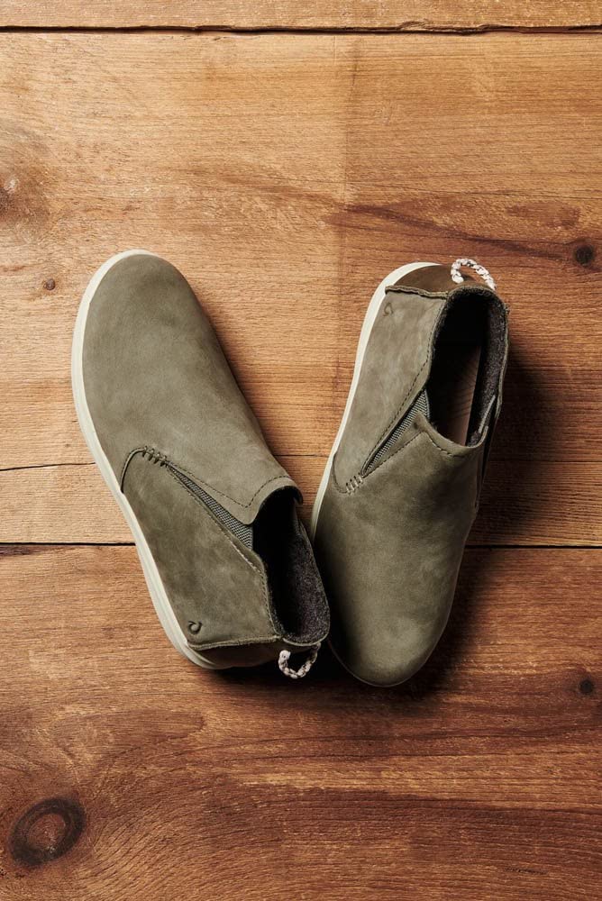 OLUKAI Hawai'iloa Manu Hope Women's Waterproof Leather Booties - Soft & Comfortable Full-Grain Leather, Elastic Gore Panels for Custom Fit, Non-Slip Wet Grip Rubber Soles - Perfect for Hiking, Travel & Outdoor Adventures