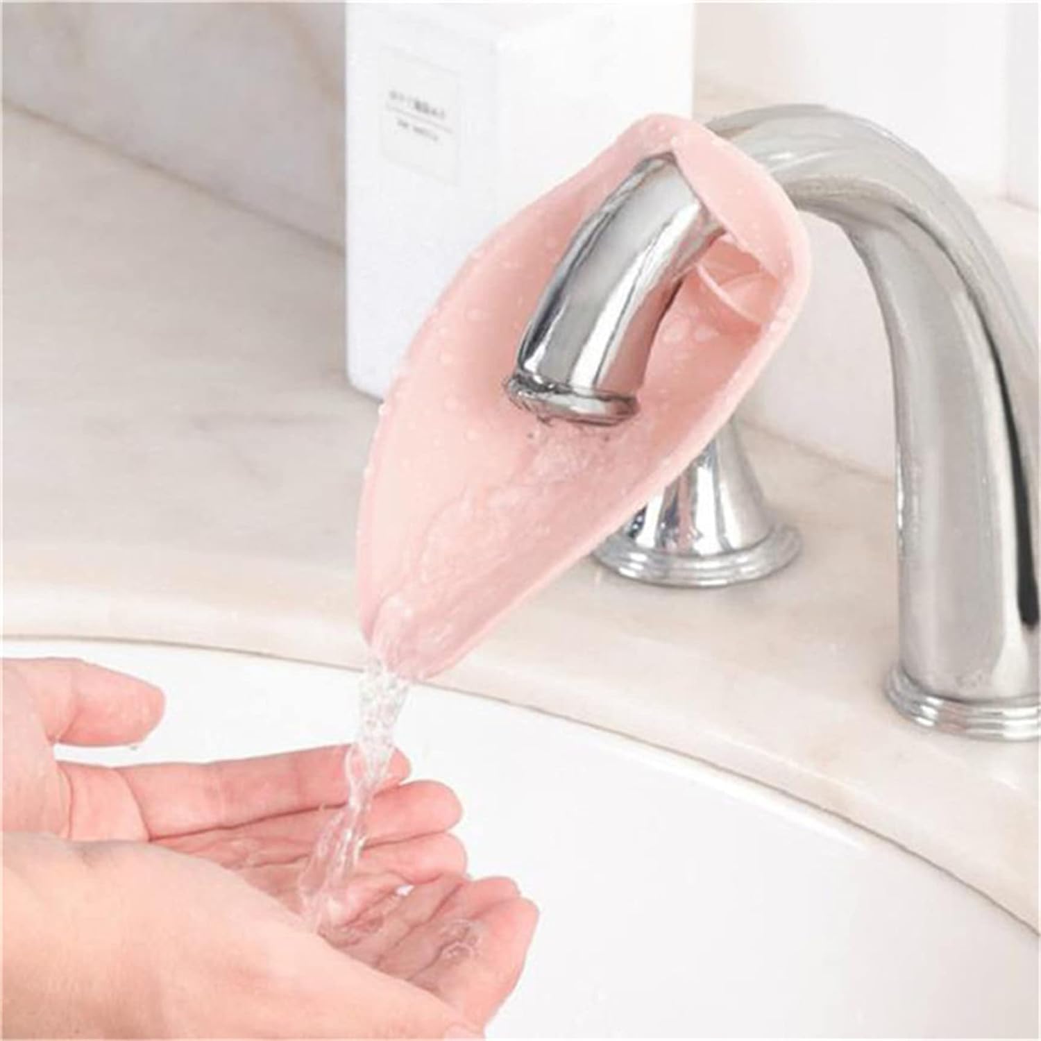 Liyquint 3-Pack Silicone Faucet Extender for Kids - Baby Bathroom & Kitchen Sink Helper, Toddler Hand Wash Aid (Beige, Gray, Pink) - Perfect for Safe Hand Washing & Independent Bathroom Use