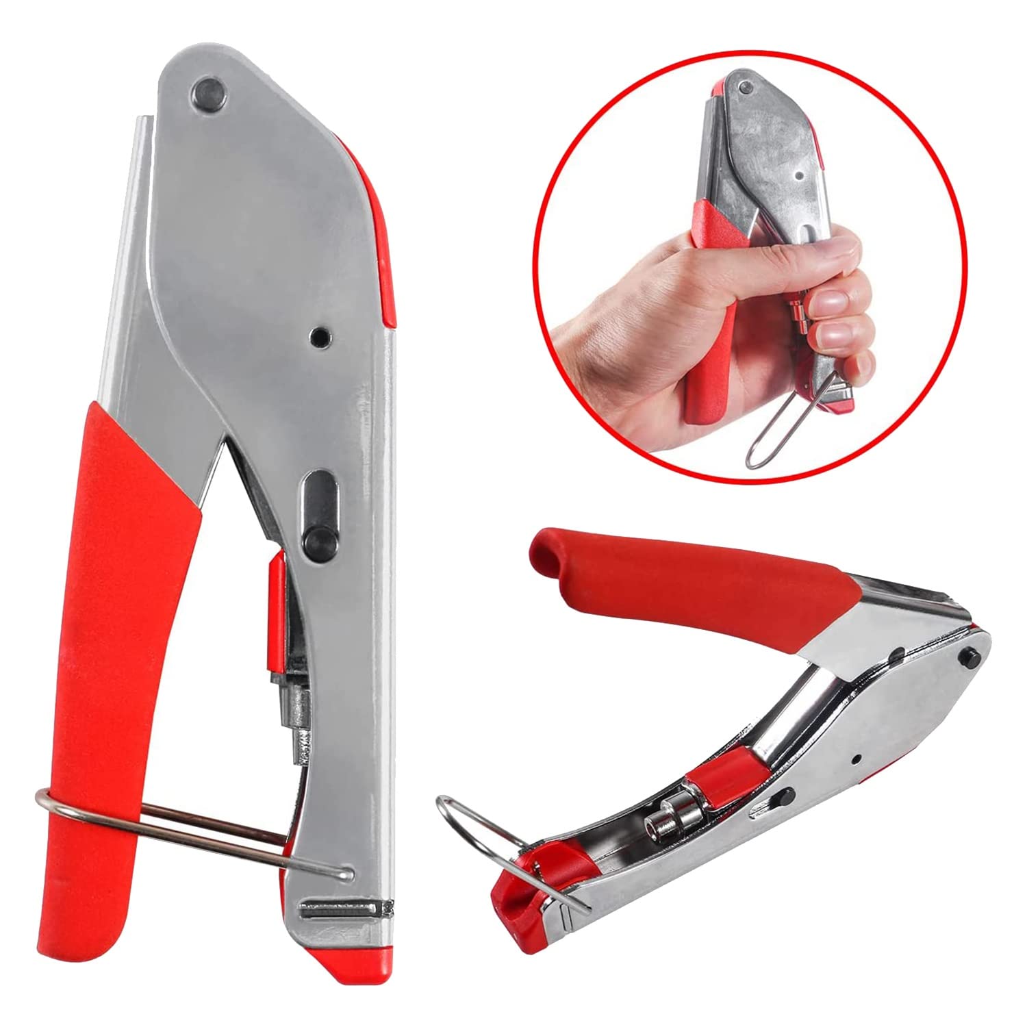 Professional Coax Cable Crimper Kit - RG6 RG59 Compression Tool with 15Pcs Connectors for Cable TV, Satellite & Internet Installation - Perfect for Home Theater Setup & Network Wiring