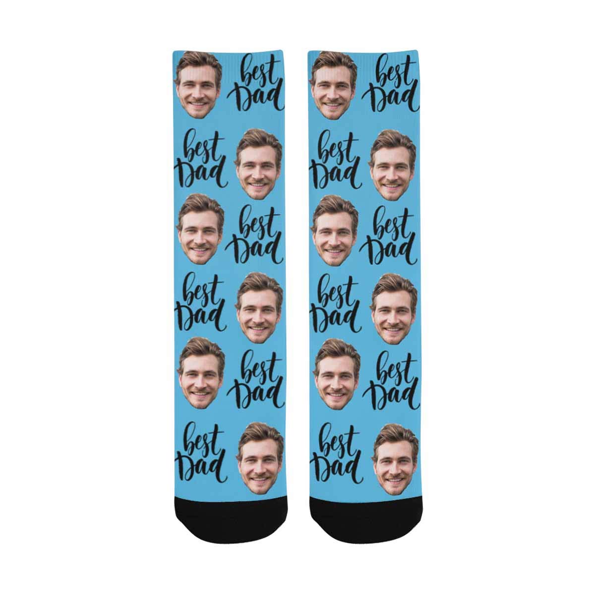 Personalized Photo Socks for Men - Custom Picture Crew Socks | Best Father's Day Gift for Dad | Unisex Face Print Socks for Everyday Wear & Special Occasions
