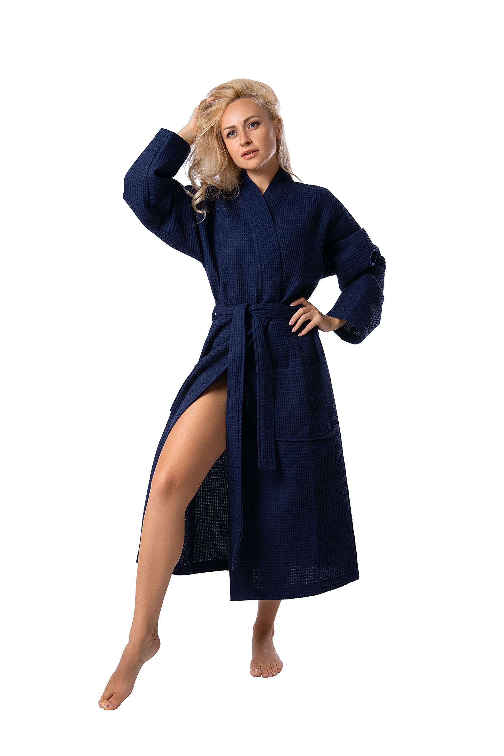 Bagno Milano Women's Waffle Robe - Soft Turkish Cotton Bathrobe for Spa, Lounge & Home Relaxation - Lightweight Kimono Style Robe for Women