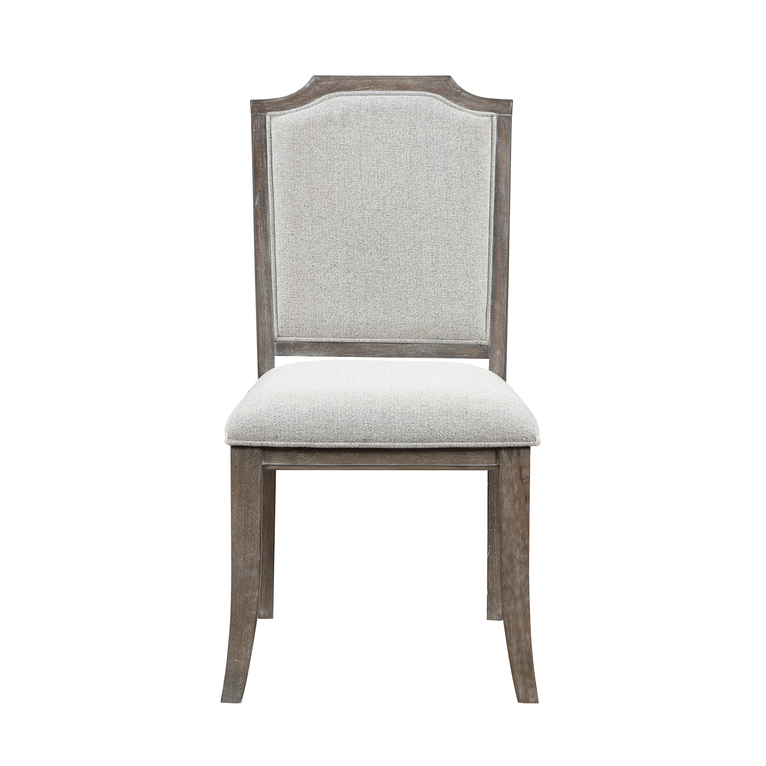 Classic Kitchen Dining Chairs Set of 2 - Brown & Gray Chenille Upholstered Seat with Wooden Frame - Traditional Home Furniture for Dining Room, Kitchen, and Breakfast Nook