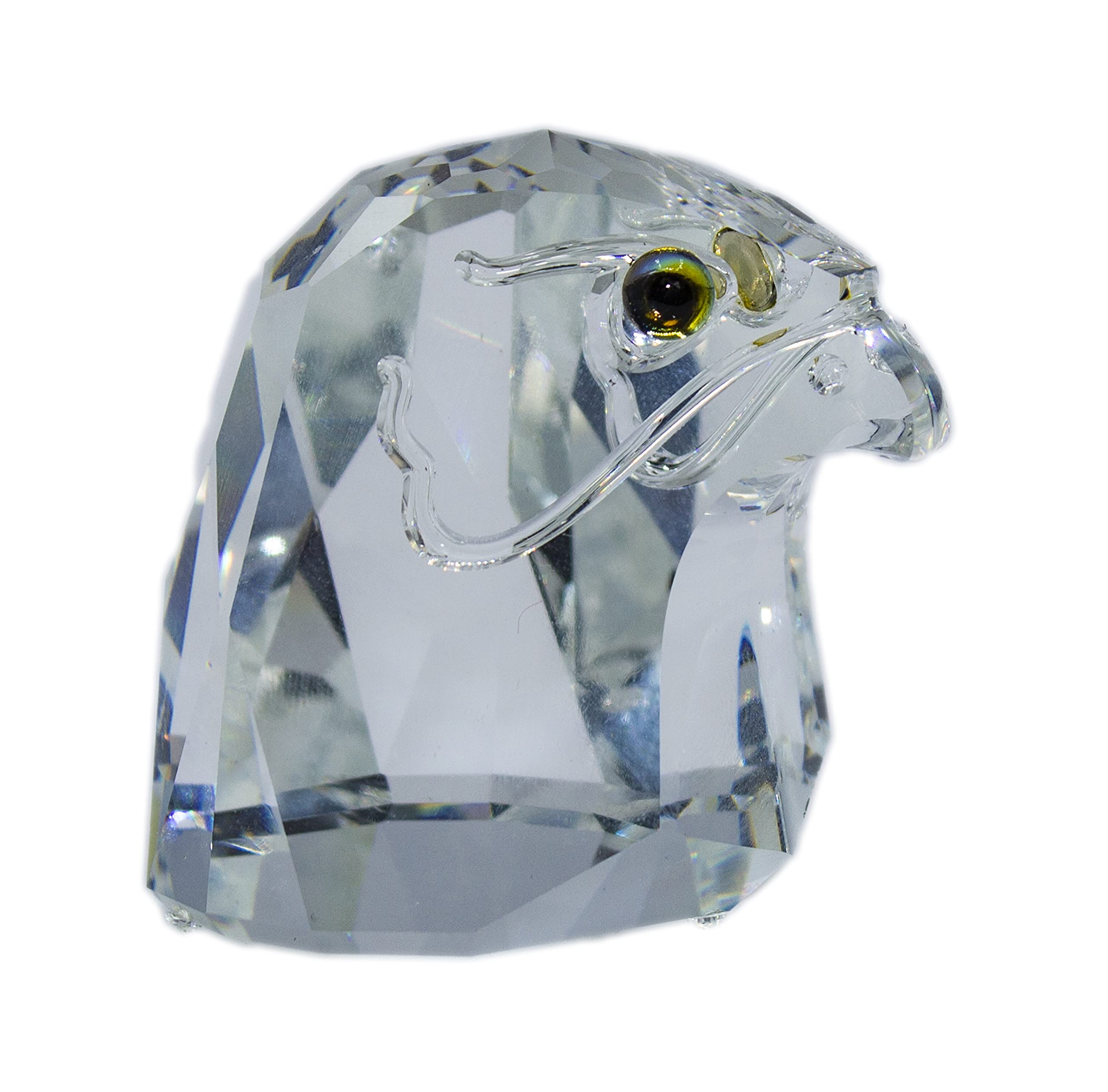 Swarovski 013829 Falcon Head Small Crystal Figurine - Elegant Home Decor, Gift for Collectors & Bird Lovers, Perfect for Display Shelf, Office Desk or Christmas Tree Ornament