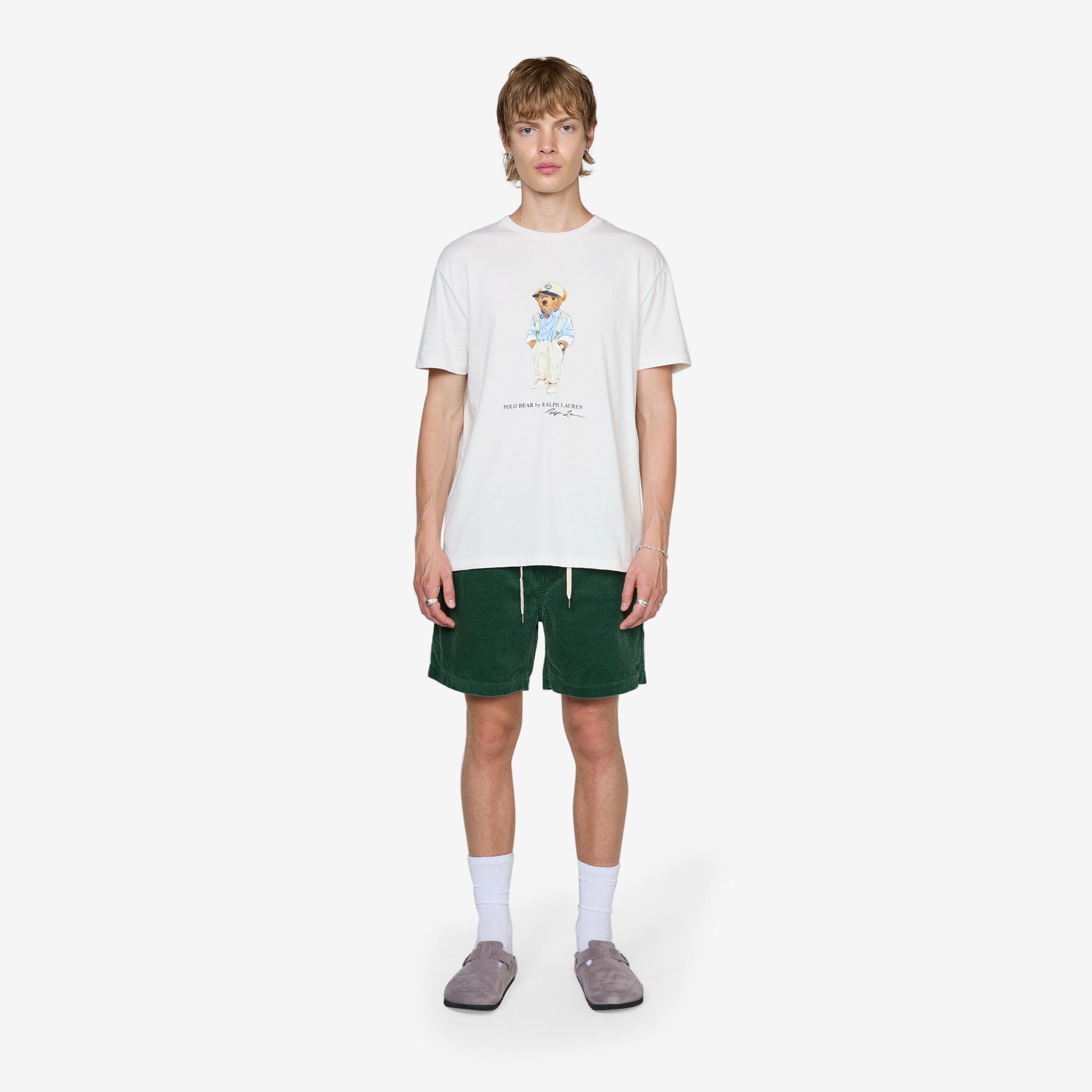 Classic Fit Polo Bear Jersey T-Shirt for Men - Deckwash White - Casual & Sporty Style for Everyday Wear, Golf, and Outings