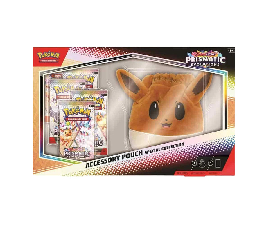 Pokemon Prismatic Evolutions Accessory Pouch - Special Collection 6 Box Case for Trading Cards Storage | Perfect for Collectors, Gamers & Travel Use