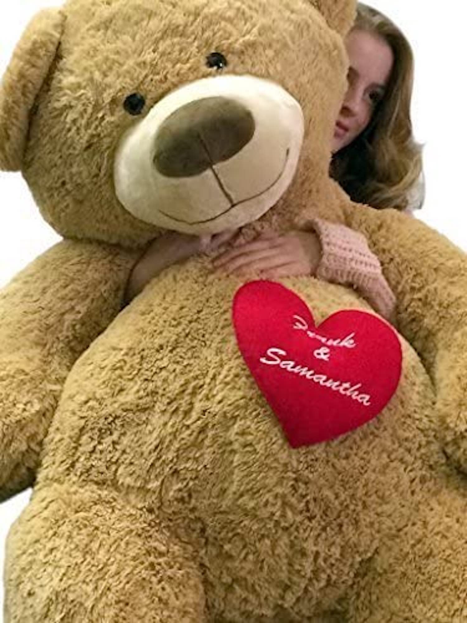 5 Feet Giant Personalized His and Hers Teddy Bear - Soft Plush Romantic Valentine's Day Gift for Couples, Anniversaries & Special Occasions | Perfect for Bedroom Decor, Proposal Surprises & Love Celebrations