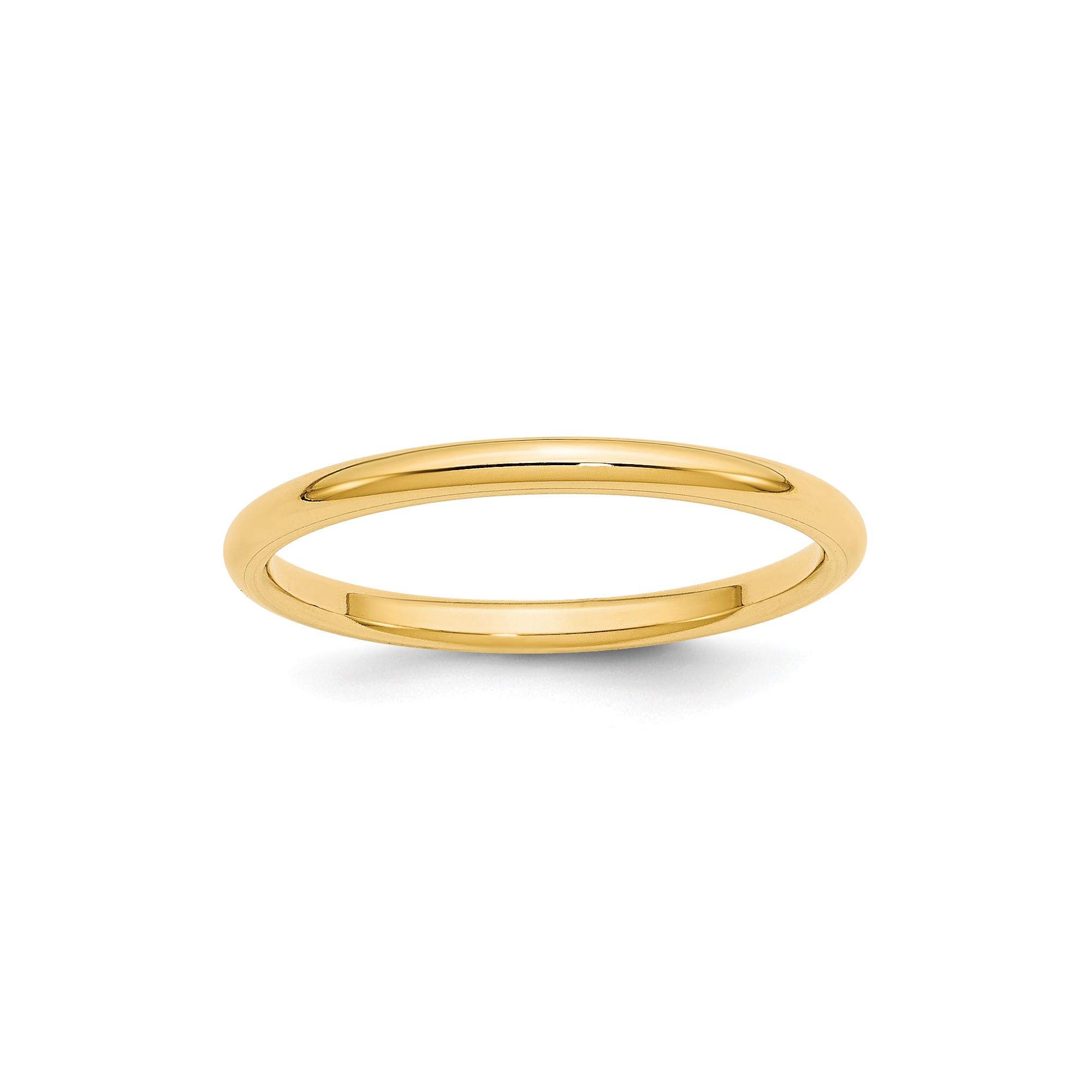 14K Yellow Gold 2mm Comfort Fit Wedding Band Ring - Size 4.5, Solid Gold Simple Band for Women - Perfect for Everyday Wear, Anniversary Gifts & Bridal Jewelry