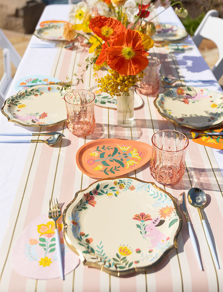 Folklore Easter Table Setting - Elegant Spring Dinnerware for Easter Celebrations & Holiday Gatherings - Perfect for Family Dinners, Brunch Parties, and Festive Home Decor