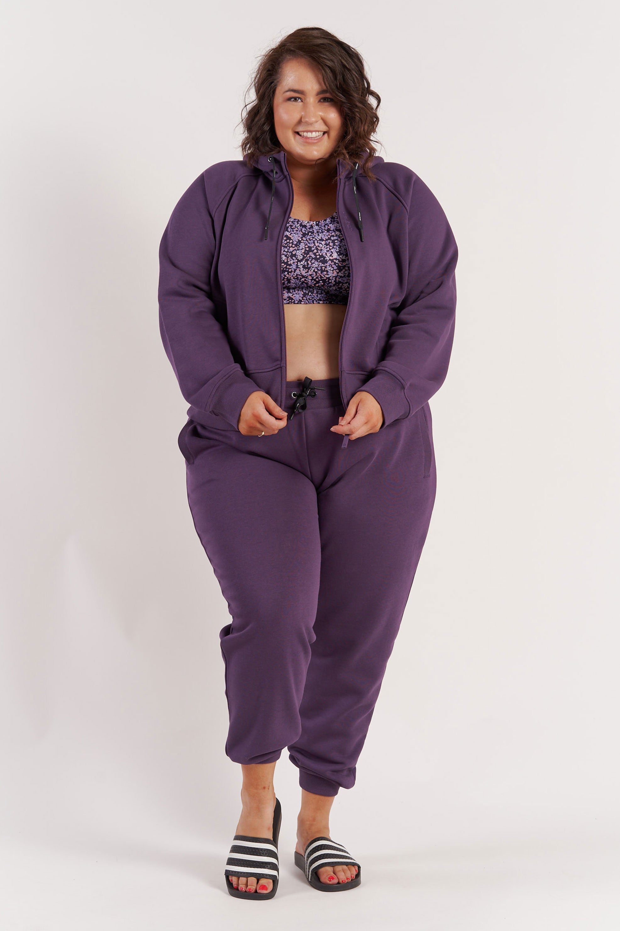 Off Duty Trackpants for Men & Women - Soft Comfortable Jogger Pants in Blackcurrant Color | Perfect for Lounge Wear, Gym, Running & Casual Outfits