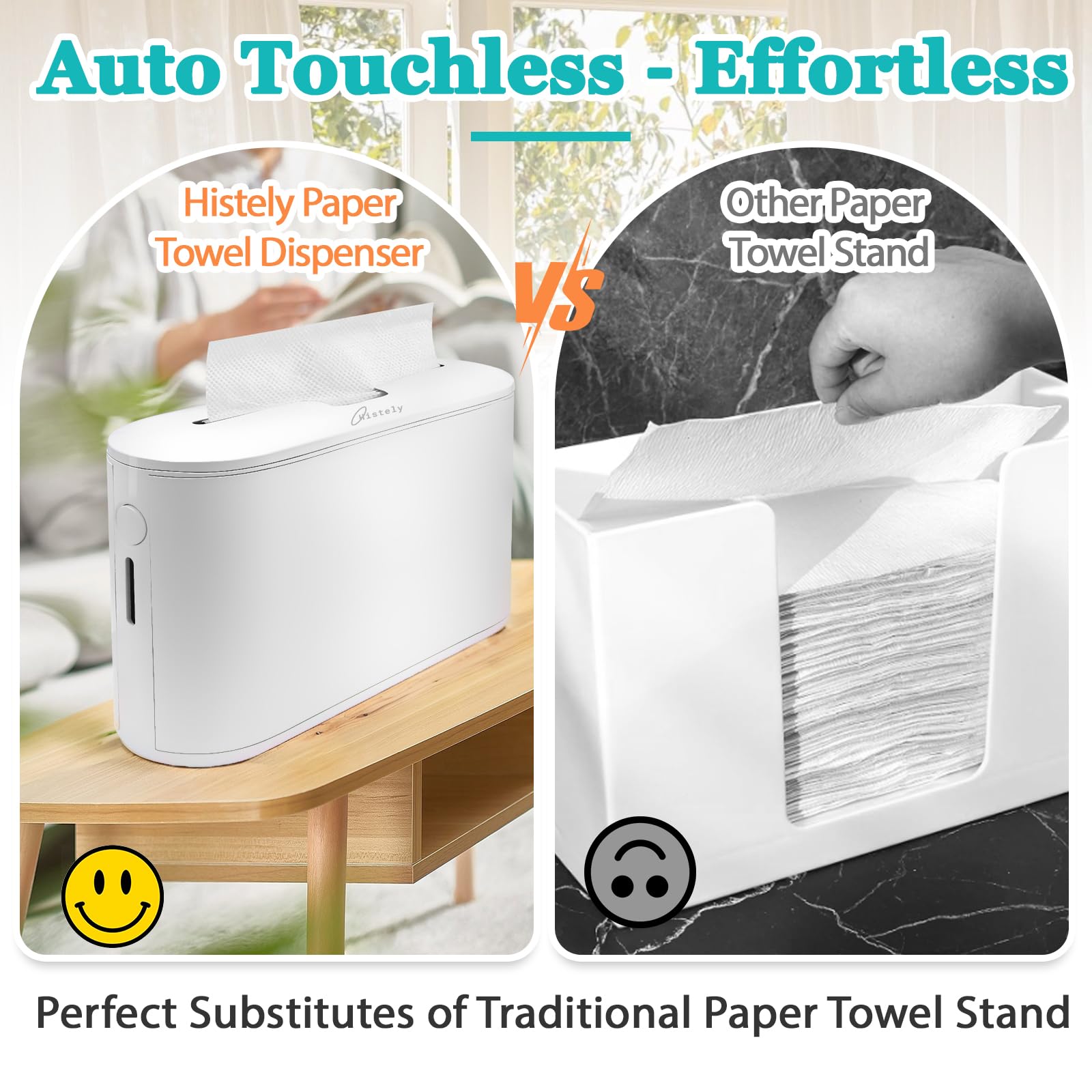 Commercial Paper Towel Dispenser Countertop with Refill Reminder - White Multifold Hand Towel Holder for Bathroom, Office, Hotel & Home Use - Ideal for Kitchen, Restaurant, and Public Restrooms