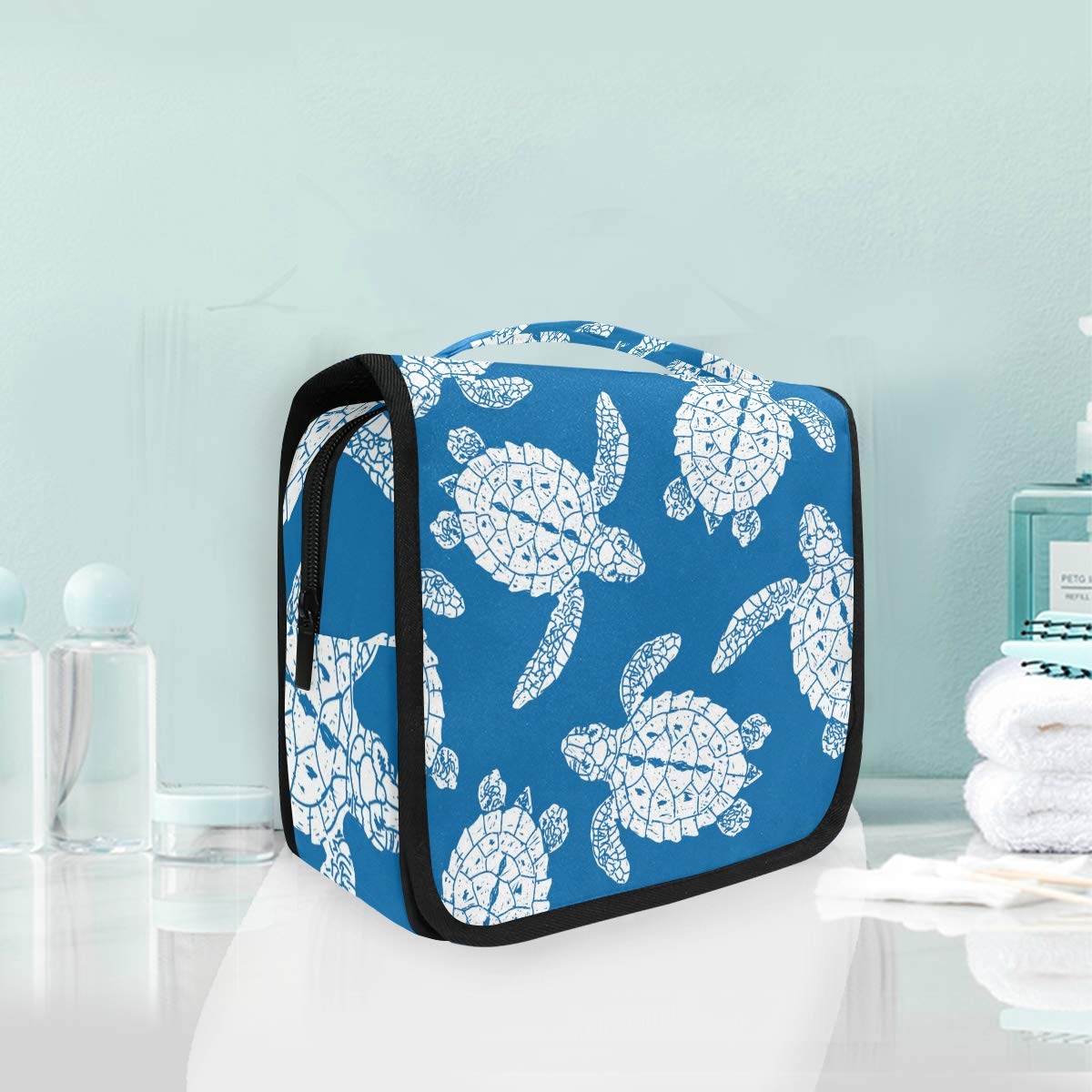 Waterproof Travel Toiletry Bag - Sea Turtle Cosmetic Pouch for Women, Perfect for Beach Trips & Showers