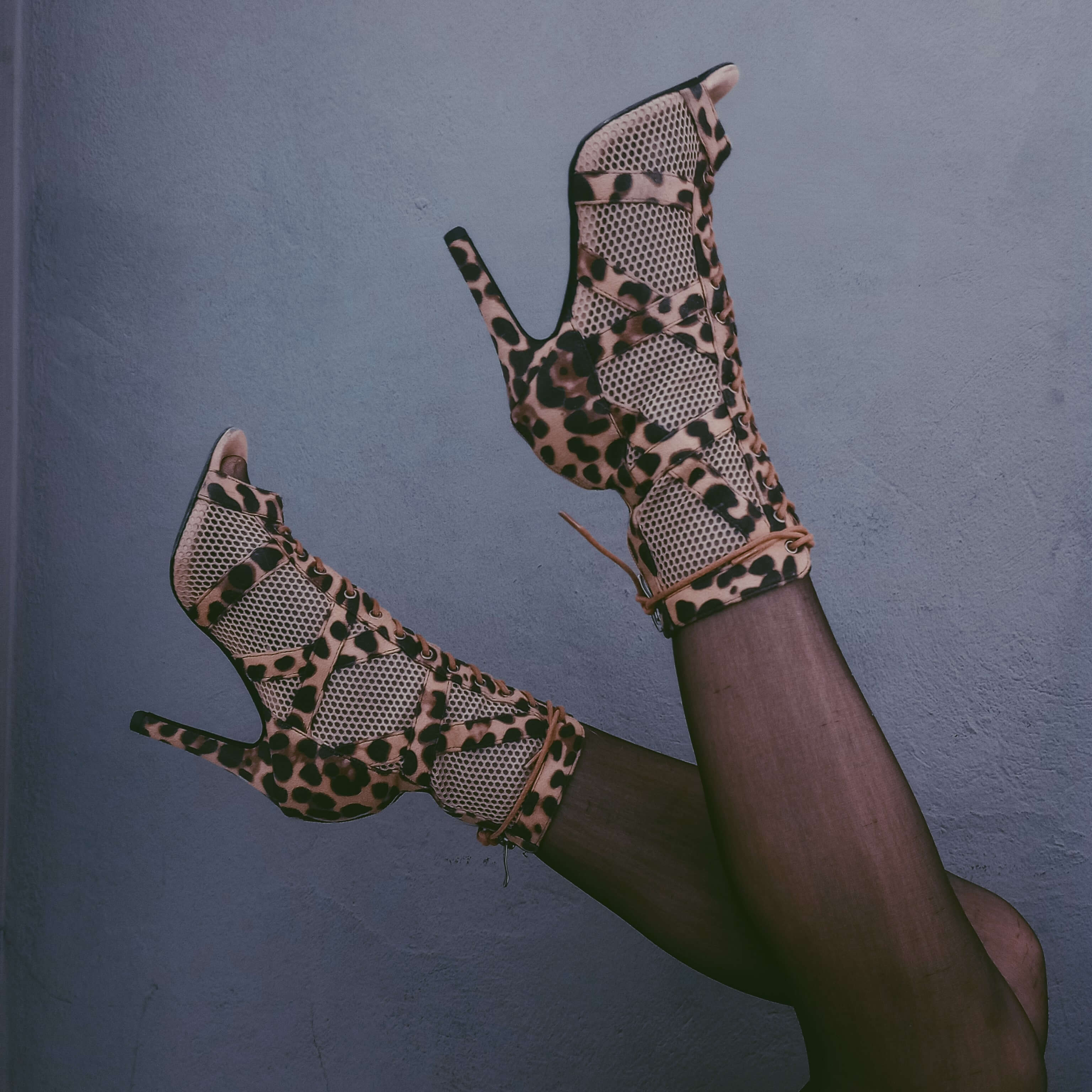 Sexy Brown Leopard Print Hollow Out Jazz Heels Ankle Boots for Women - Perfect for Night Out, Dance Parties & Fashion Shows