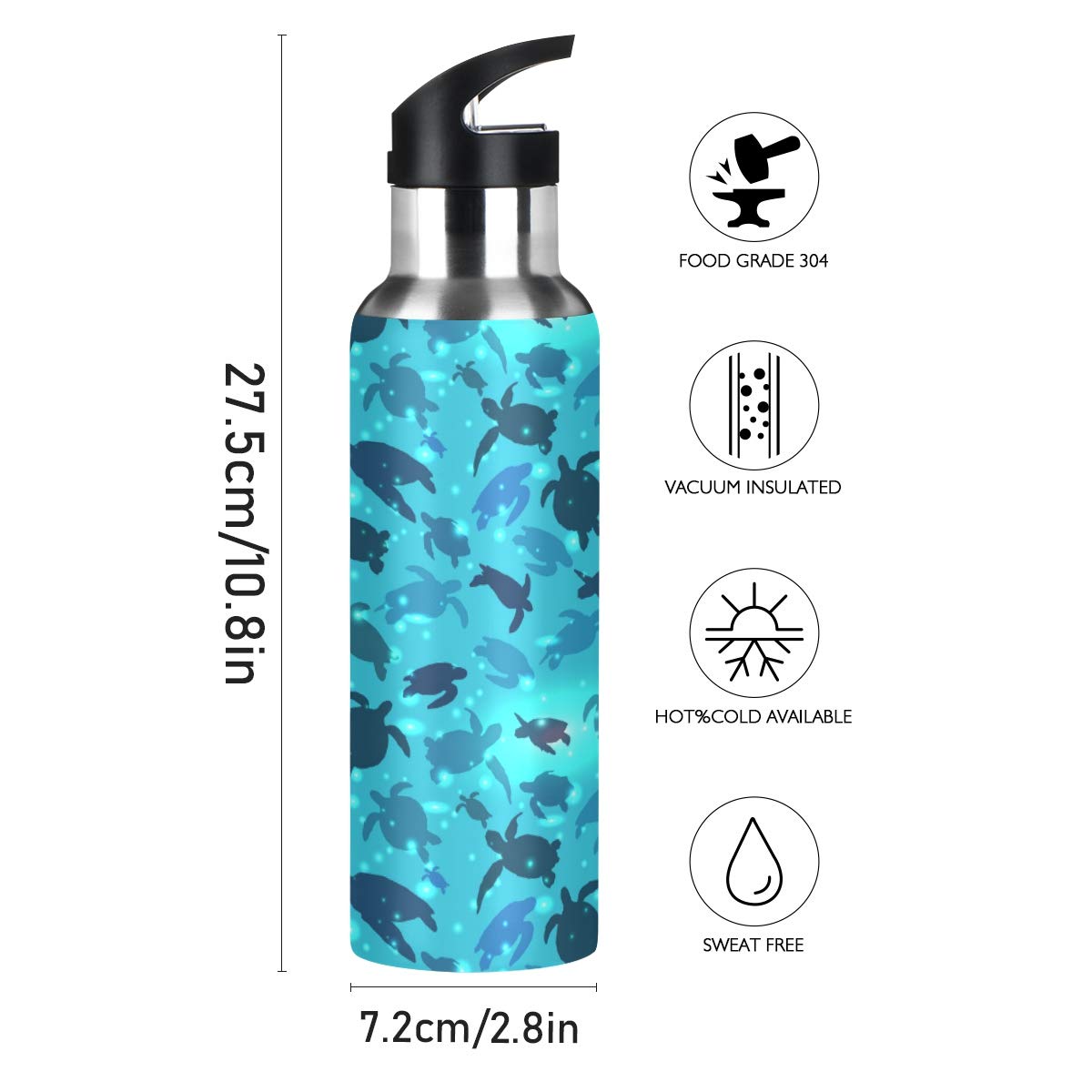 20 oz Stainless Steel Vacuum Insulated Water Bottle with Straw Lid | Double Wall Thermal Design for Hot & Cold Drinks | Perfect for Gym, Hiking, Travel & Outdoor Activities