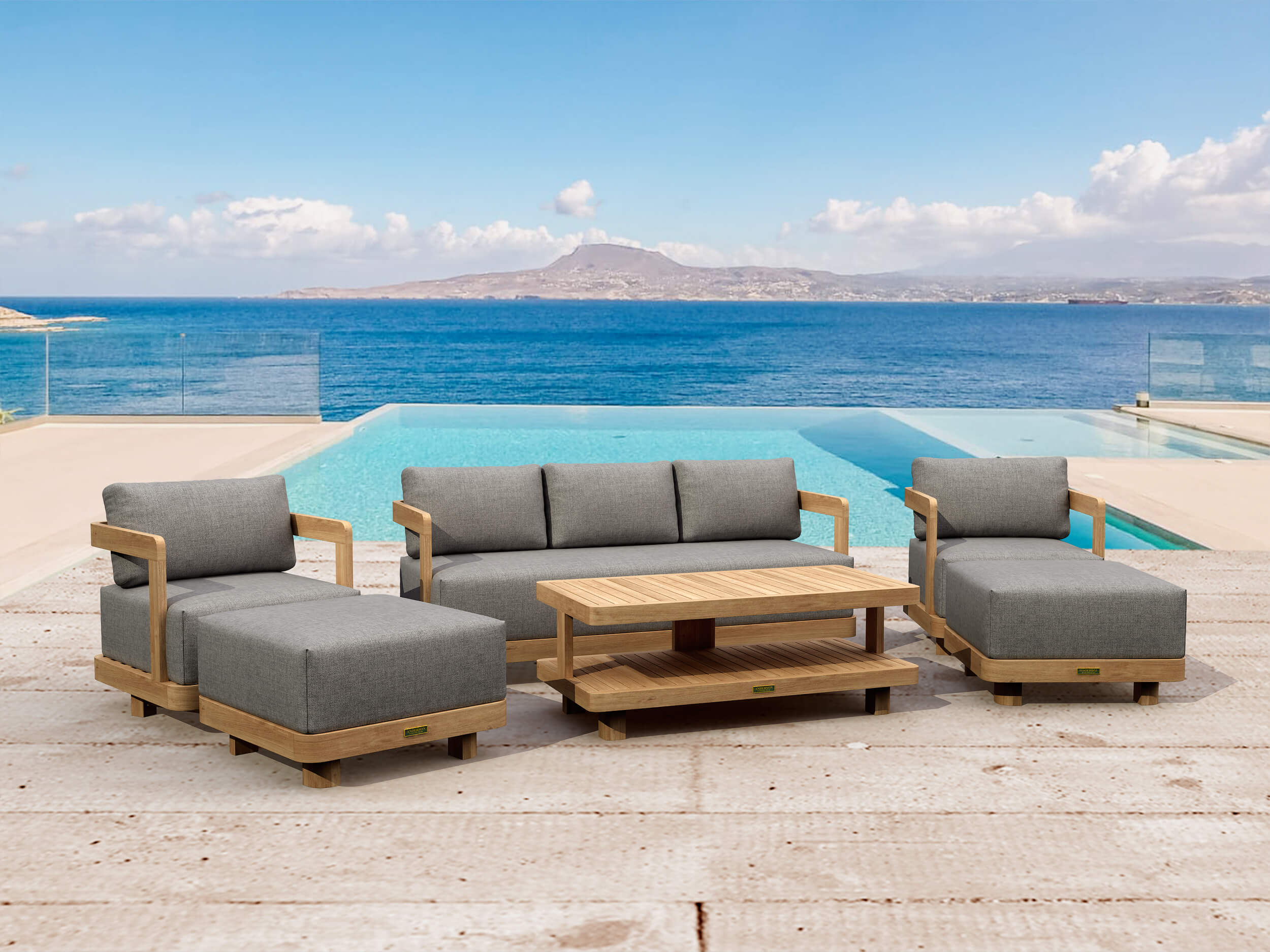 6-Piece Granada Deep Seating Patio Set with Cushions - Outdoor Furniture for Garden, Poolside & Backyard Relaxation