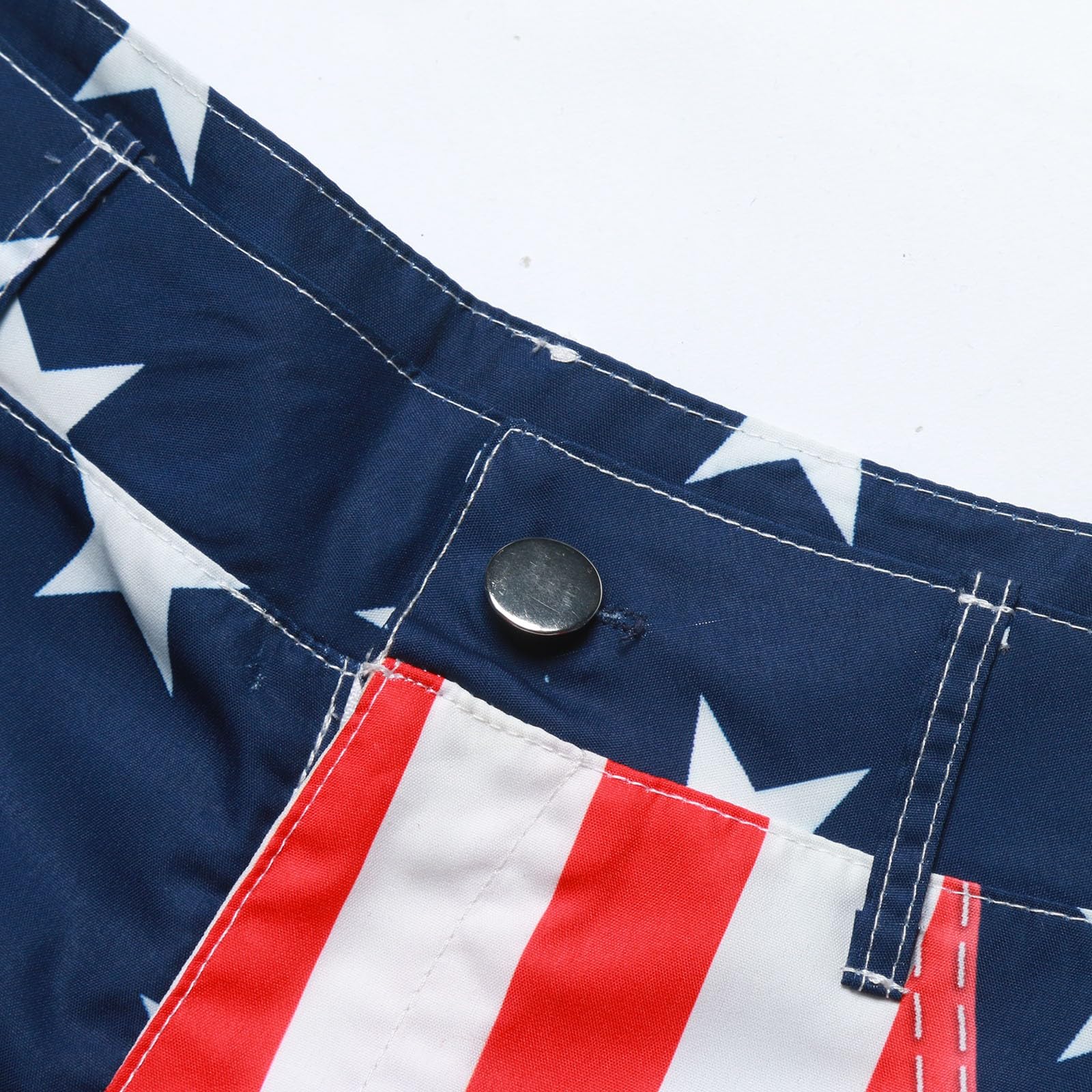 Women's Stretchy High Waisted Denim Shorts - American Flag Print Summer Mini Jean Shorts for Casual Wear, 4th of July Outfits & Beach Vacations