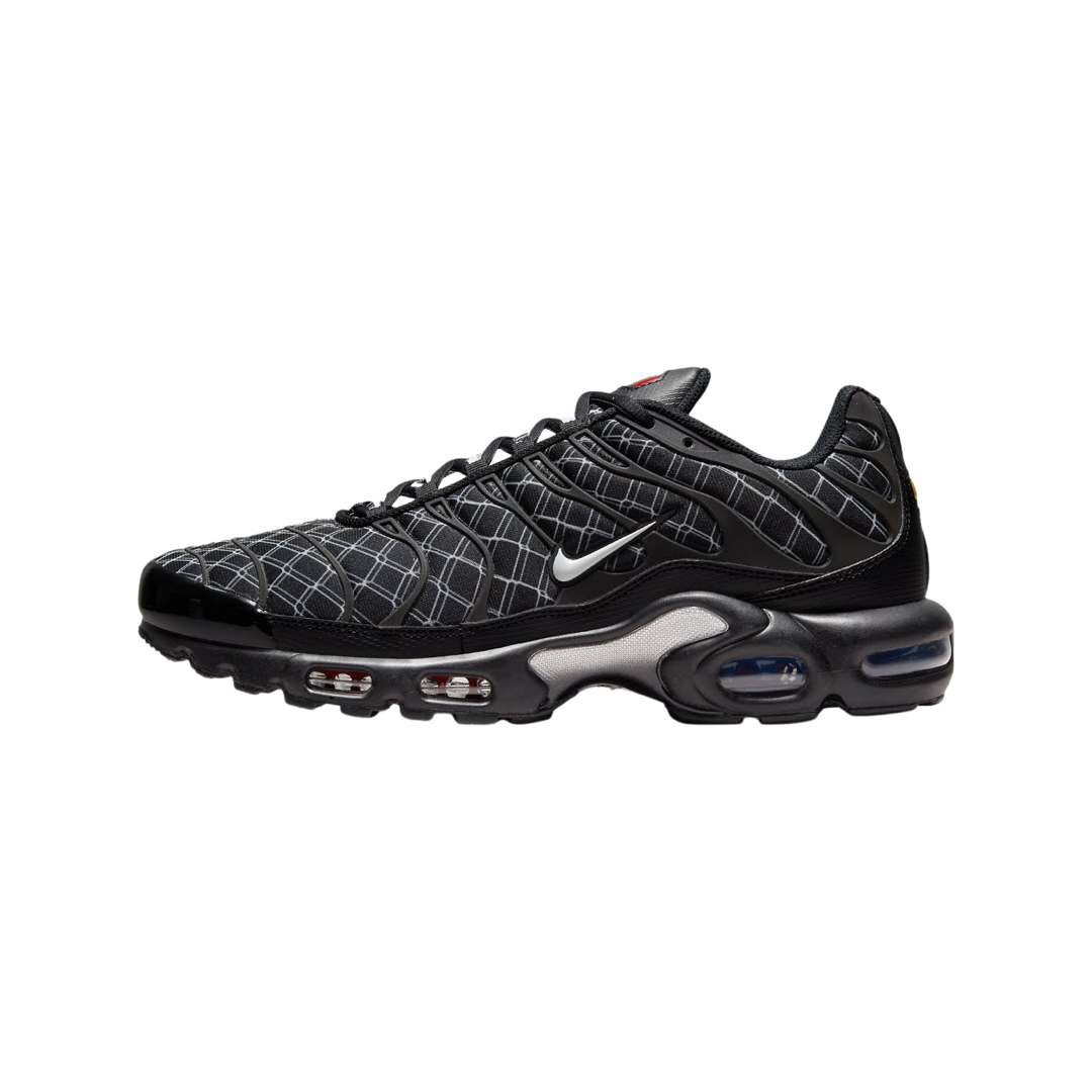 Nike Air Max Plus Men's Running Shoes - Black, White & Hyper Blue - Comfortable Cushioning for Jogging, Gym & Casual Wear - France Edition