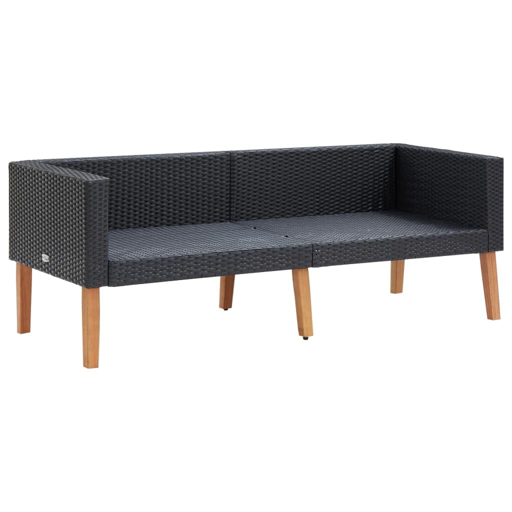 Premium 2-Piece Patio Lounge Set with Thick Cushions - Weather-Resistant Poly Rattan Outdoor Furniture - Durable & Comfortable Garden Seating for Backyard, Poolside, Balcony - Modular Design Easy to Clean & Move