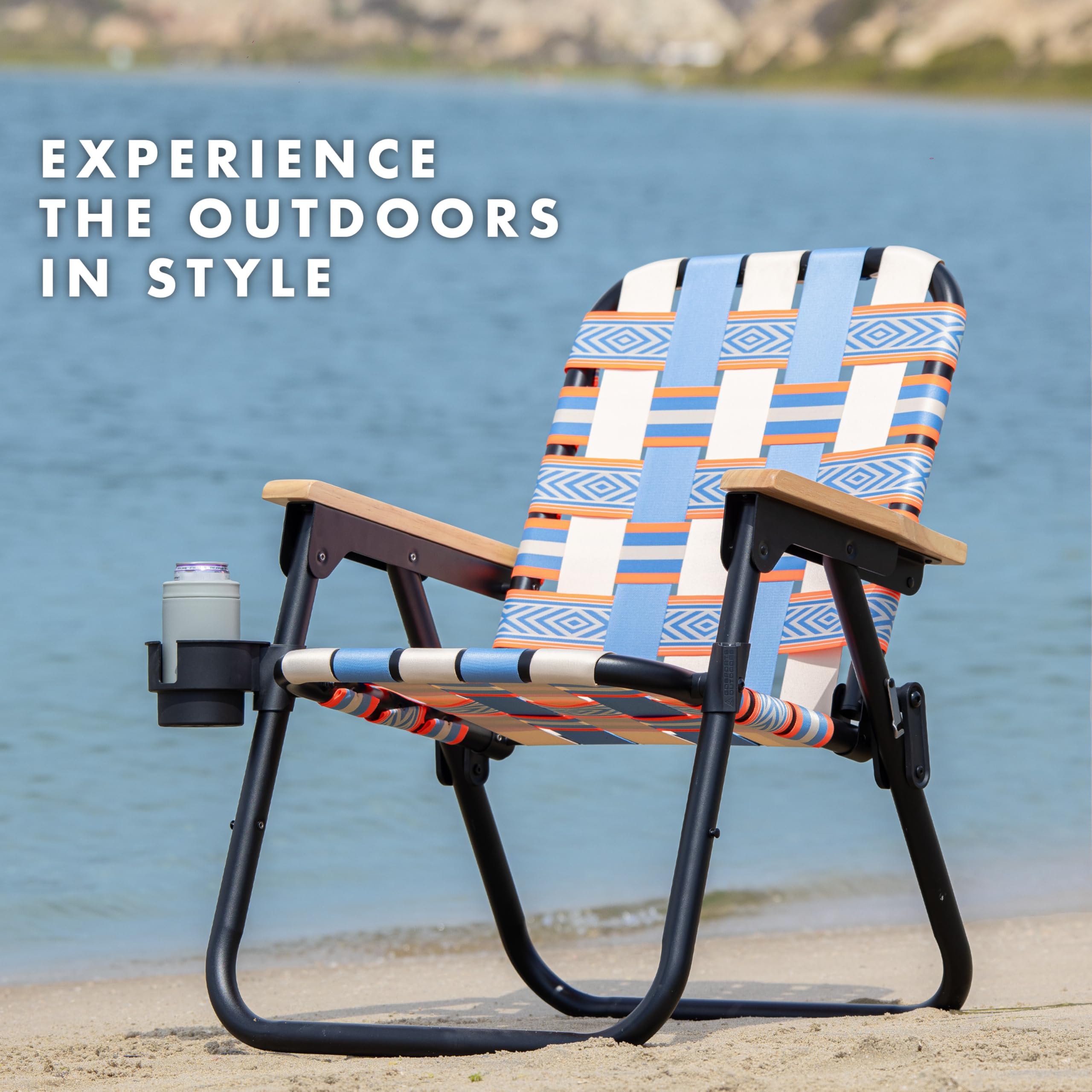 GoSports WOVN Beach Backpack Chair - Premium Folding Camping Chair with 9 Style Options | Perfect for Beach, Picnic, Camping, and Outdoor Adventures