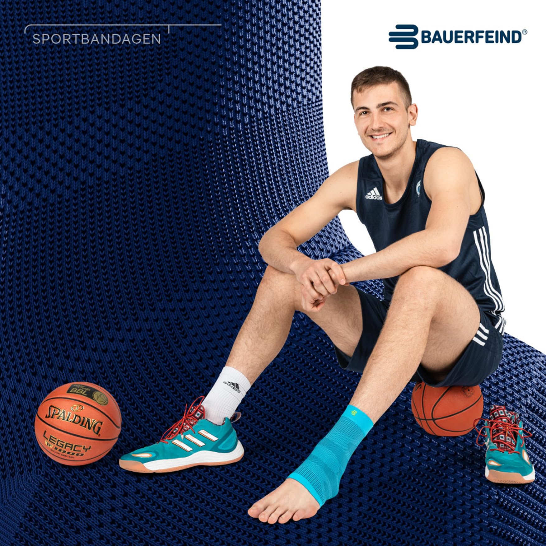Bauerfeind Sports Compression Ankle Support Sleeve - Unisex Left/Right Ankle Brace for Running, Basketball, Soccer & Fitness - Rivera Small Size - Ideal for Injury Prevention & Recovery