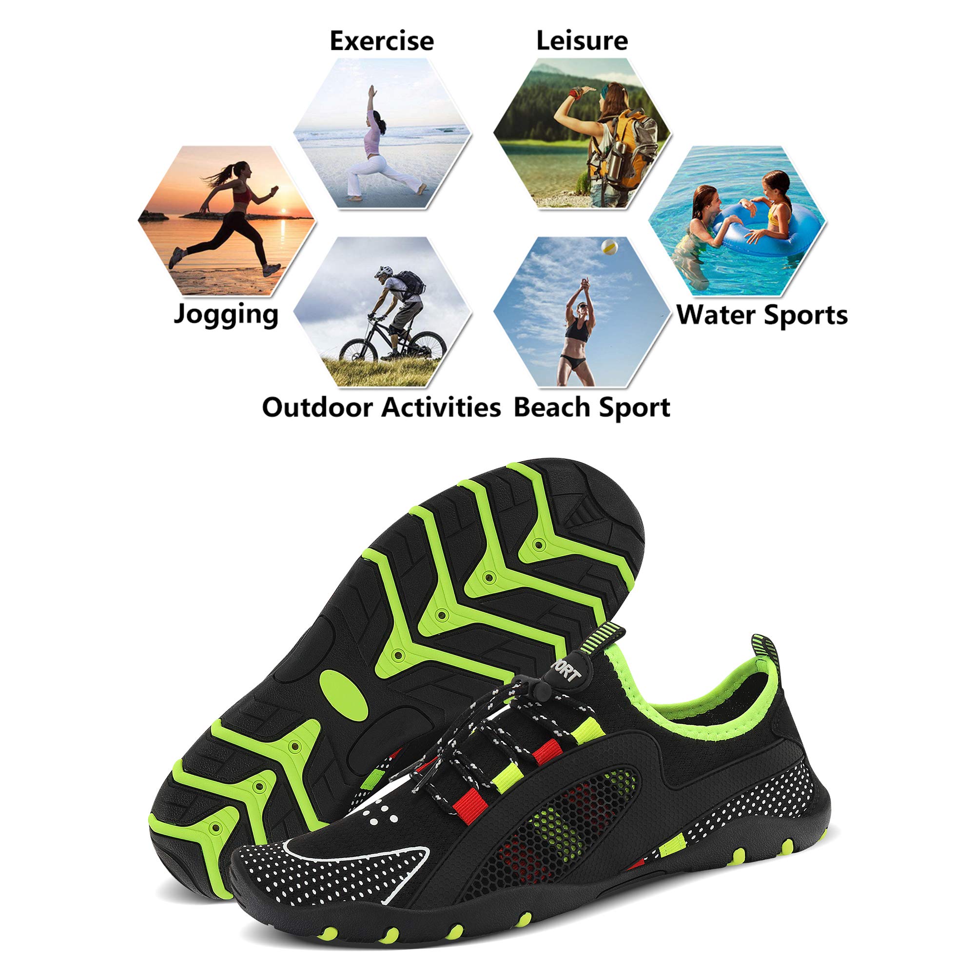 Men's & Women's Quick Dry Water Shoes - Barefoot Aqua Socks for Swimming, Surfing, Beach, Pool, Yoga & Outdoor Activities | Lightweight & Comfortable for Travel & Water Sports