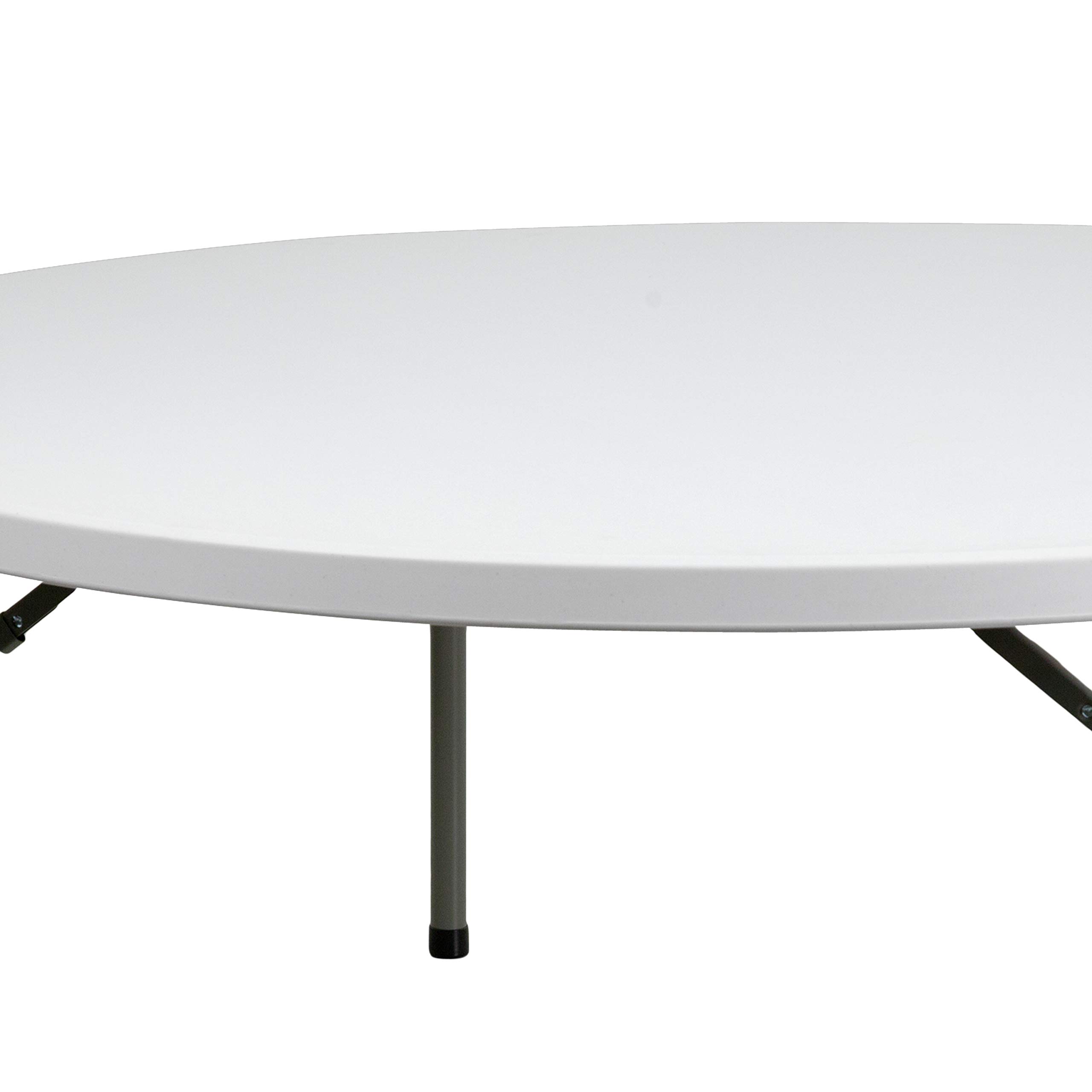 Flash Furniture Elon 6-Foot Round Plastic Folding Table - Portable Banquet Table for Parties, Events & Gatherings - Indoor/Outdoor Use - White | Perfect for Weddings, Picnics, BBQs & Tailgating