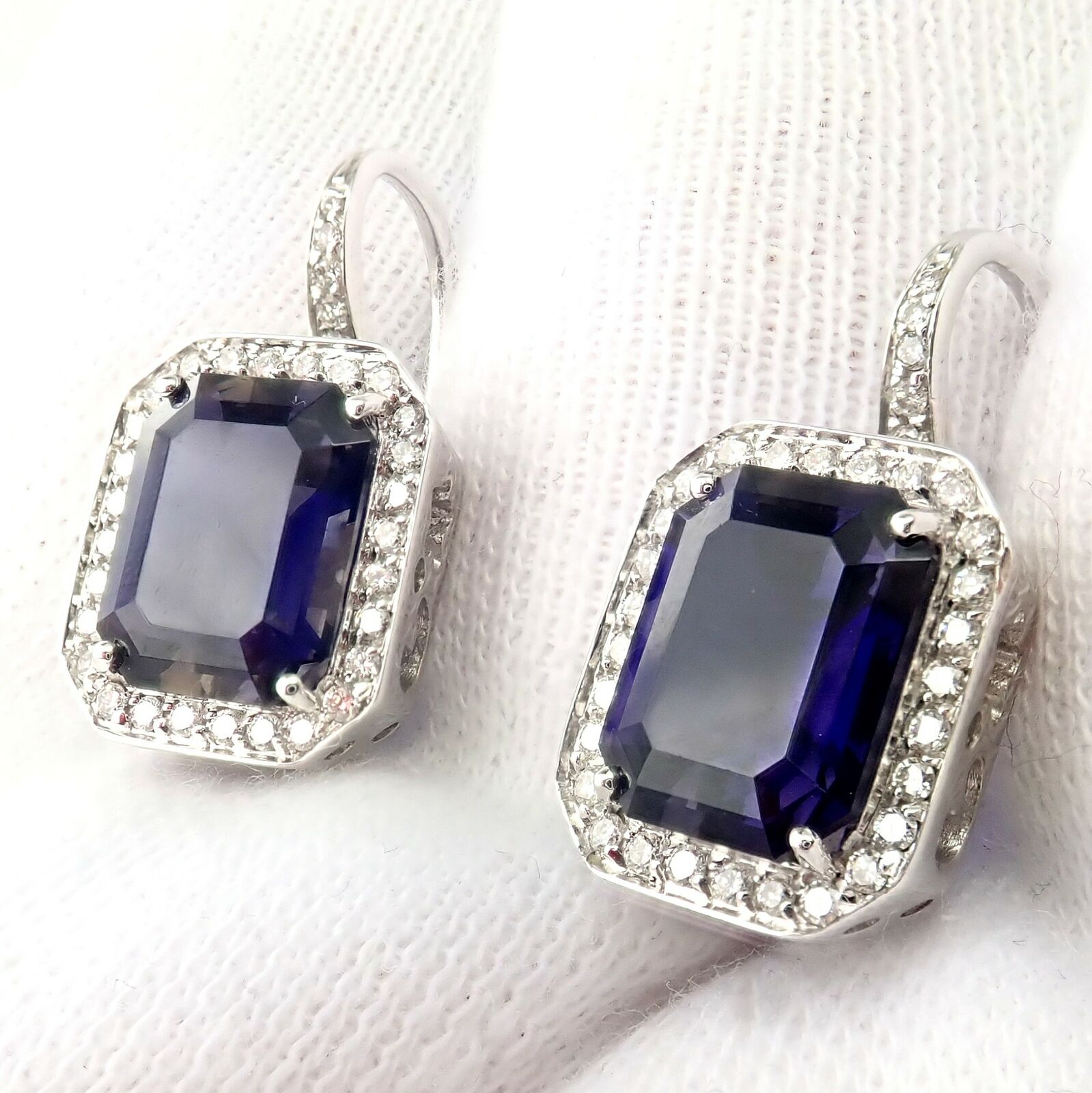 Authentic Pasquale Bruni 18k White Gold Iolite Diamond Earrings for Women | Luxury Italian Jewelry | Perfect for Weddings, Anniversaries & Special Occasions