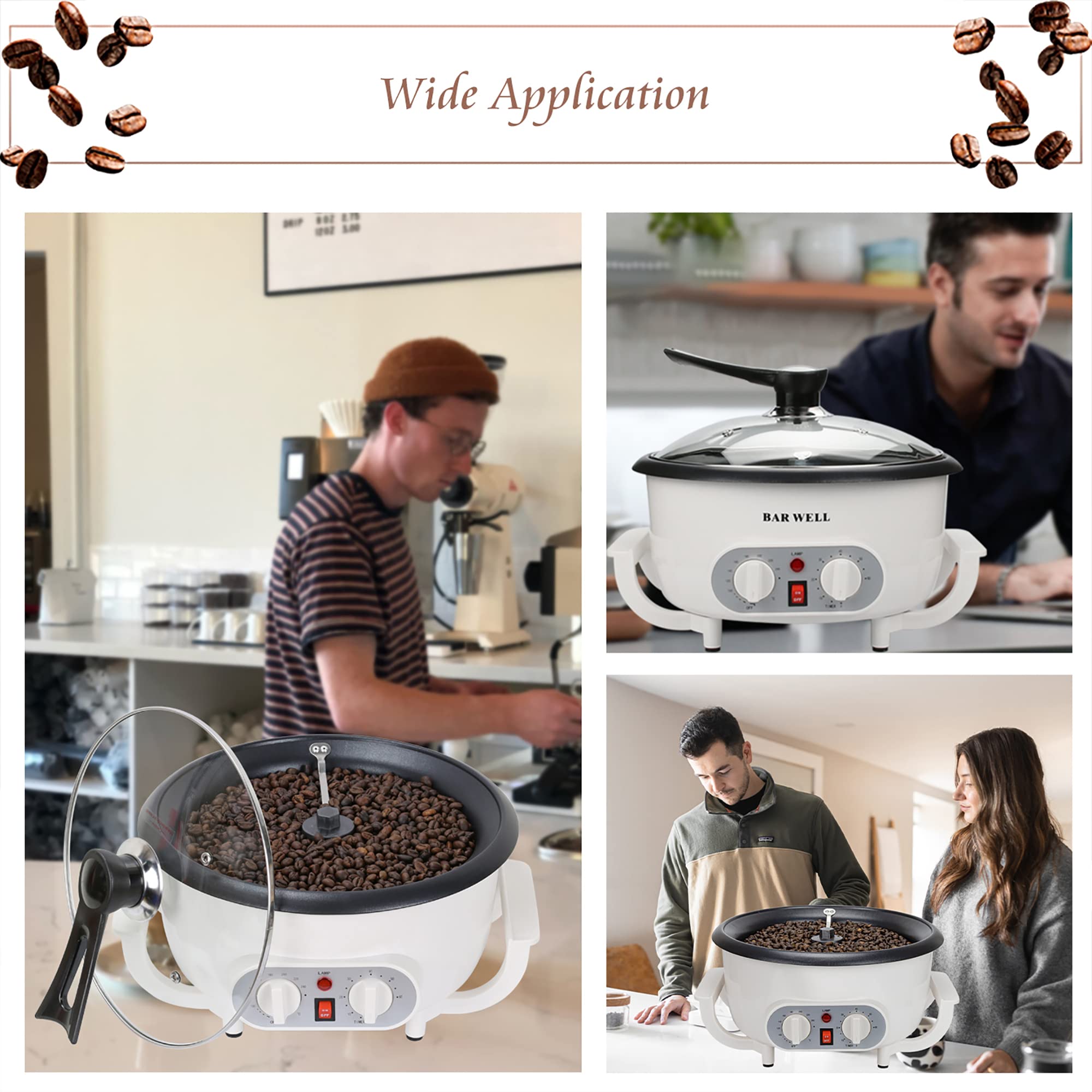 110V Home Coffee Roaster Machine with Timer - Large Batch Coffee Bean Roaster for Beginners | Perfect for Roasting Coffee Beans, Nuts, Peanuts & Chestnuts at Home