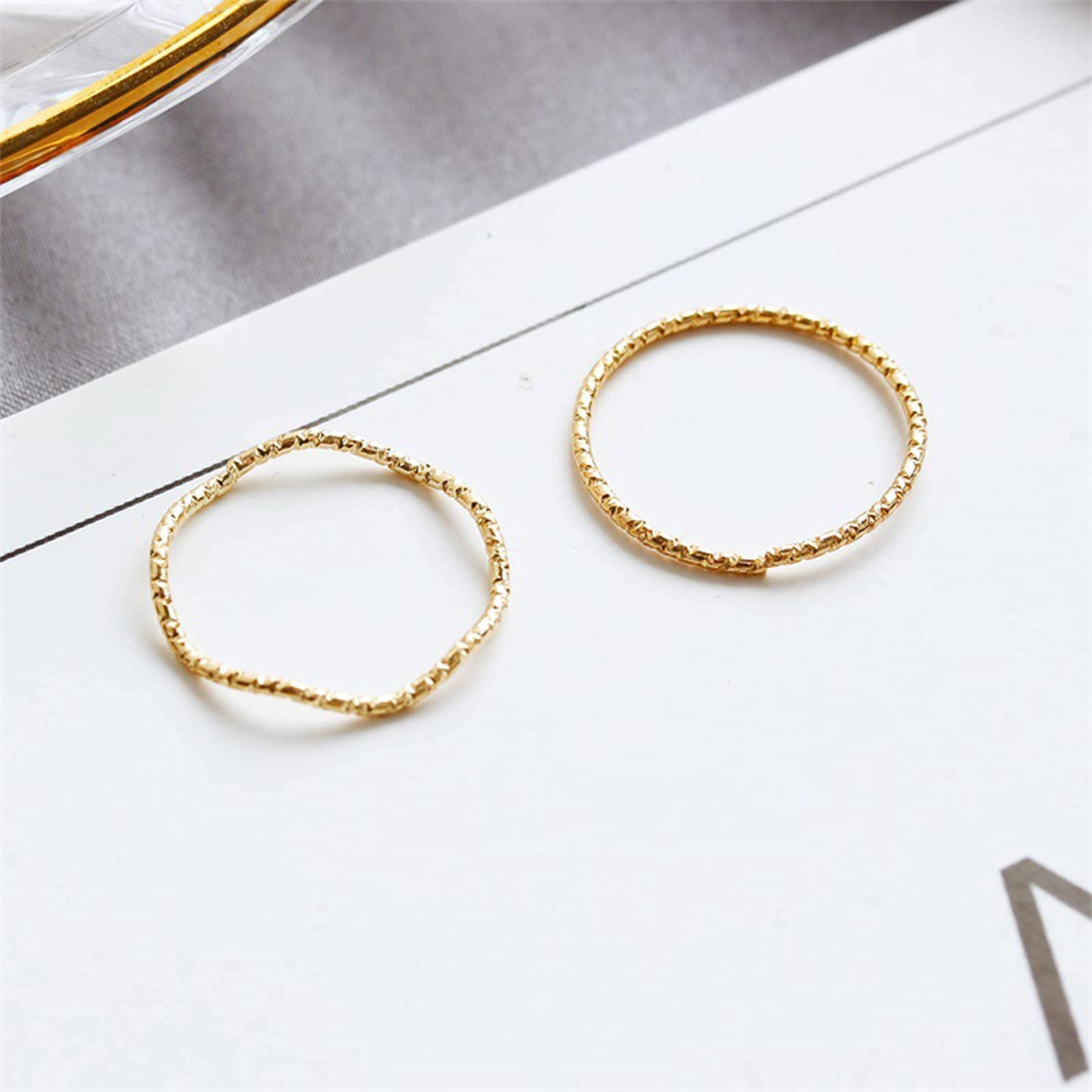 Boho Gemstone Knuckle Rings Set - 5Pcs Gold Crystal Stackable Finger Rings for Women & Teens | Elegant Hand Jewelry for Parties, Weddings & Everyday Wear