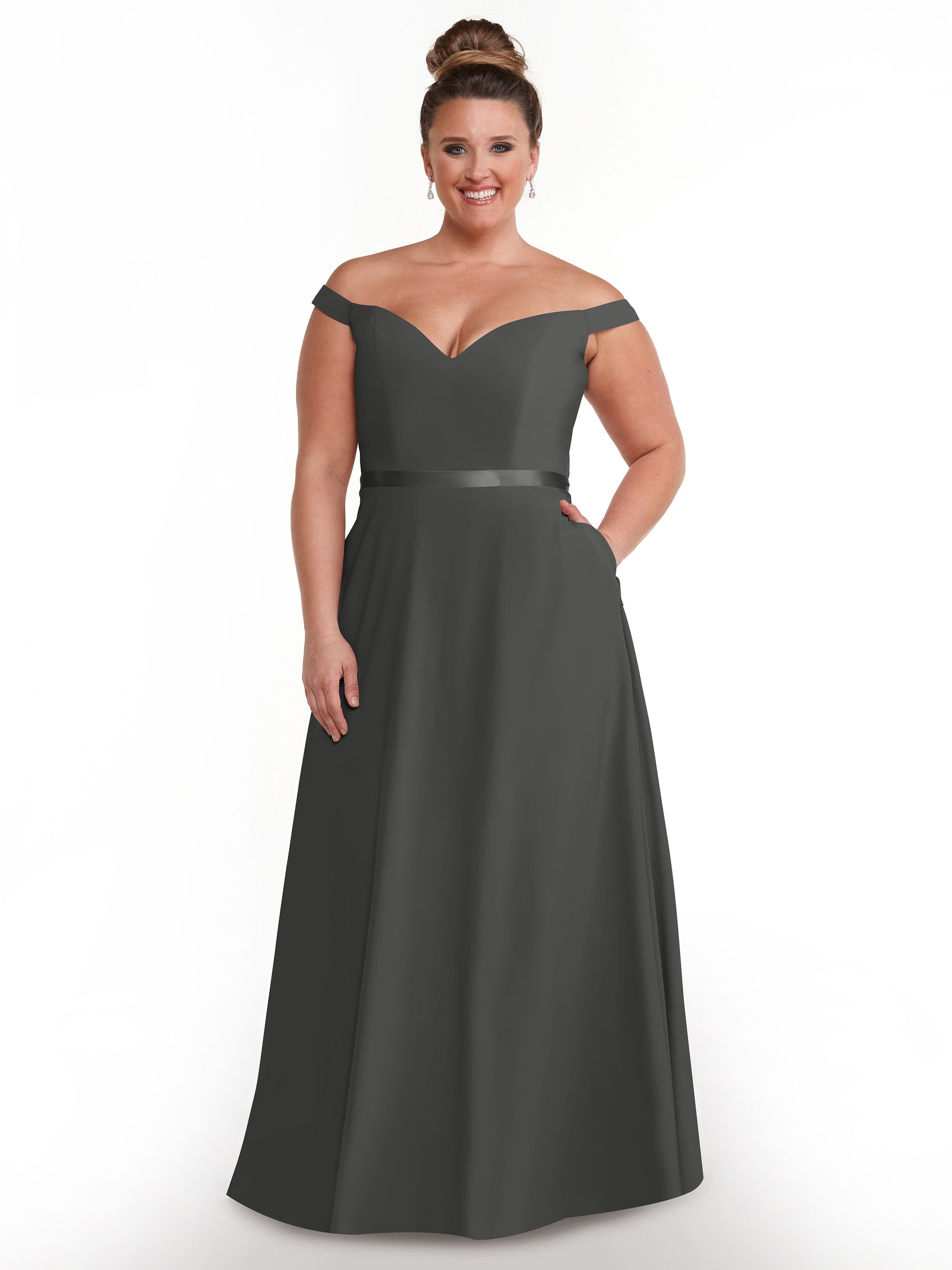 Elegant Off-the-Shoulder A-Line Chiffon Bridesmaid Dress with Sash - Size 80100 - Perfect for Weddings, Formal Events & Special Occasions