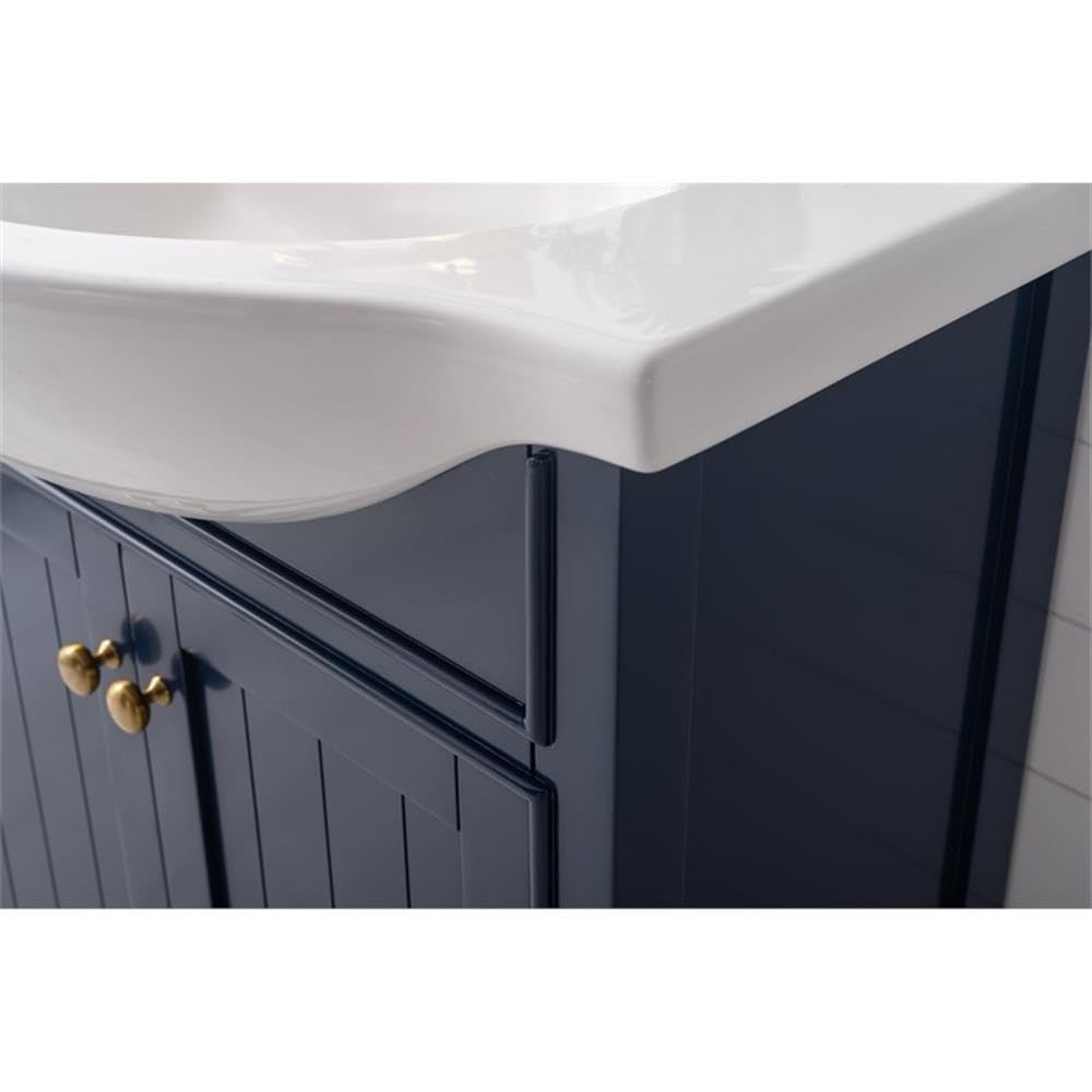 Design Element S05-30-BLU 30-Inch Blue Bathroom Vanity with Soft-Close Doors - Perfect for Modern Bathrooms, Small Spaces & Home Renovations