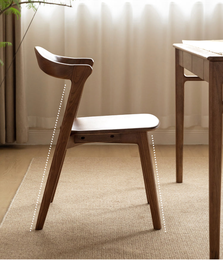 Premium Black Walnut & Ash Solid Wood Dining Chair - Handcrafted Modern Farmhouse Style for Kitchen, Dining Room & Home Decor