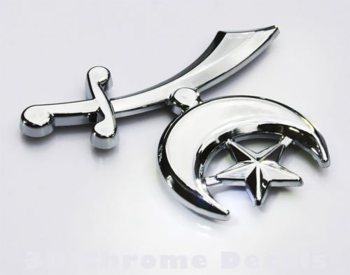 Shriners 3D Chrome Car Emblem - Decal Sticker for Auto & Motorcycle