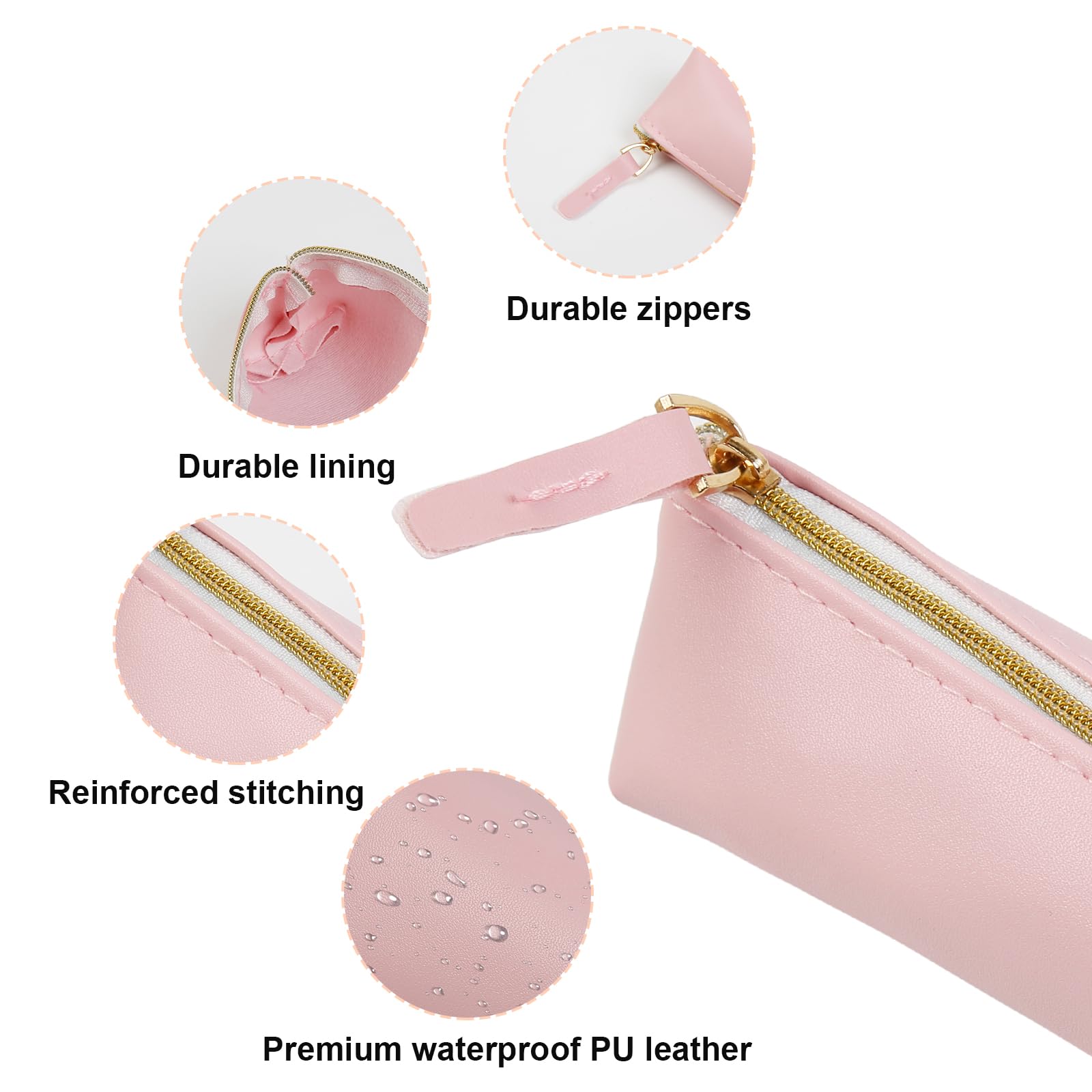 6Pcs Mini Leather Cosmetic Bags for Women - Travel & Daily Use