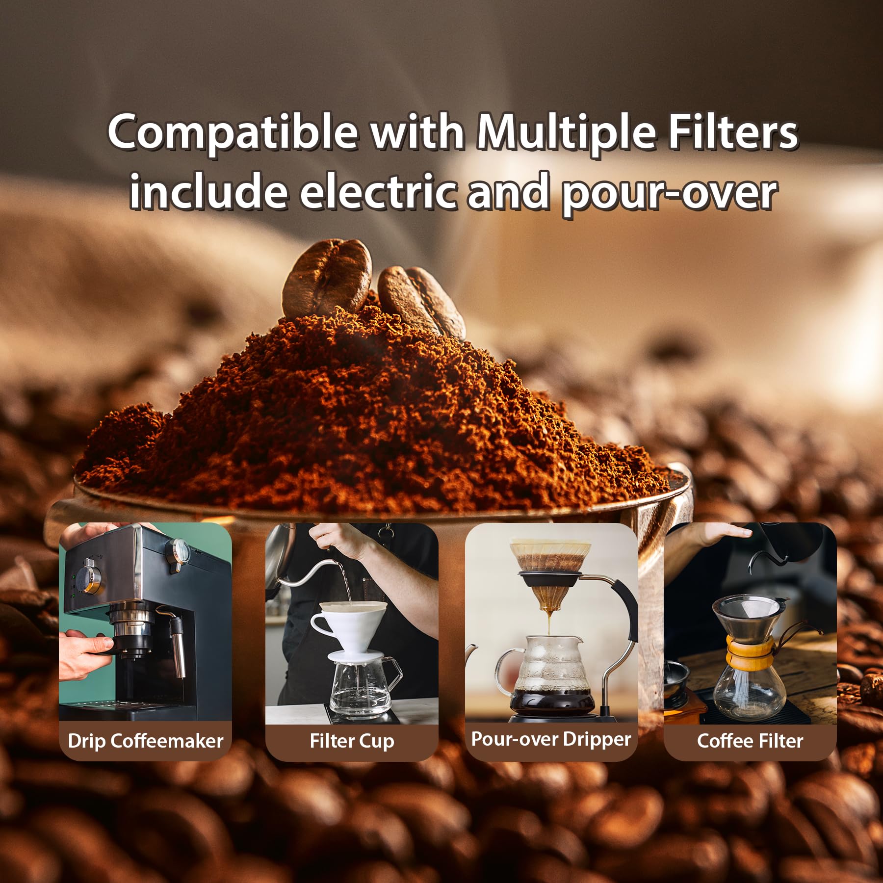 #4 Cone Coffee Filters - 300 Count, Natural Brown Paper for Pour Over & Drip Coffee Makers - Perfect for Home & Office Brewing