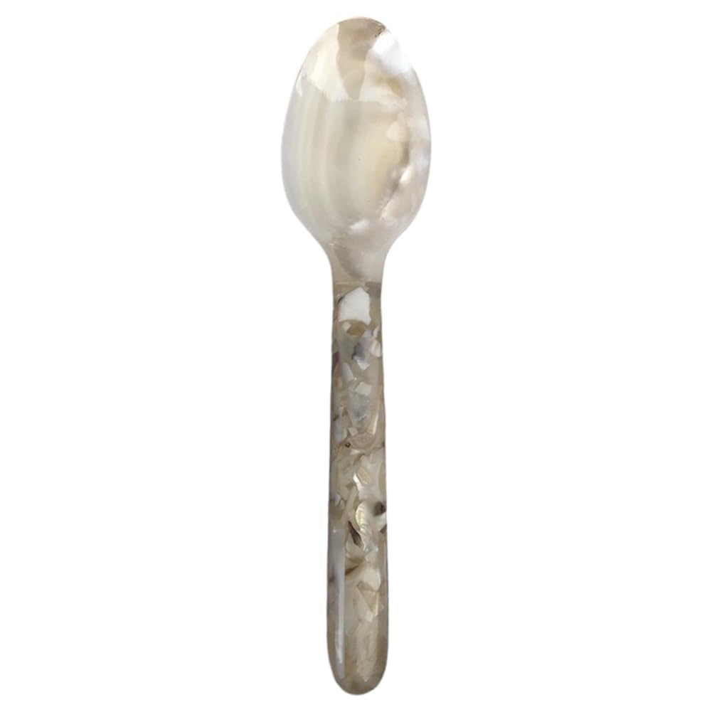 Premium Mother of Pearl Caviar Spoons - Handcrafted Splicing Handle Soup Spoons for Caviar, Eggs, Ice Cream, Salt & Coffee - Elegant Serving Utensils for Fine Dining, Gourmet Meals & Special Occasions
