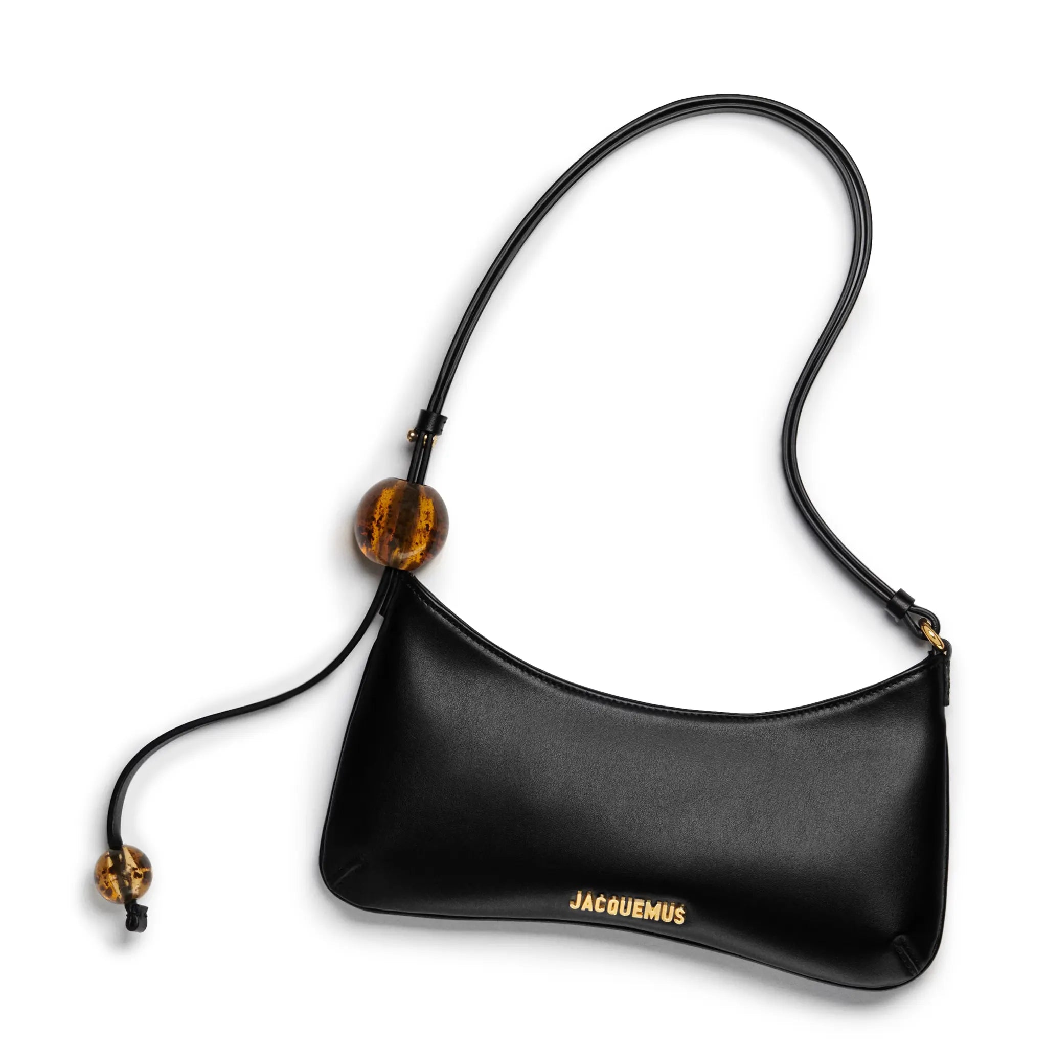 Jacquemus Le Bisou Perle Black Shoulder Bag for Women | Elegant Pearl Accent Crossbody Purse | Perfect for Evening Parties, Date Night & Special Occasions
