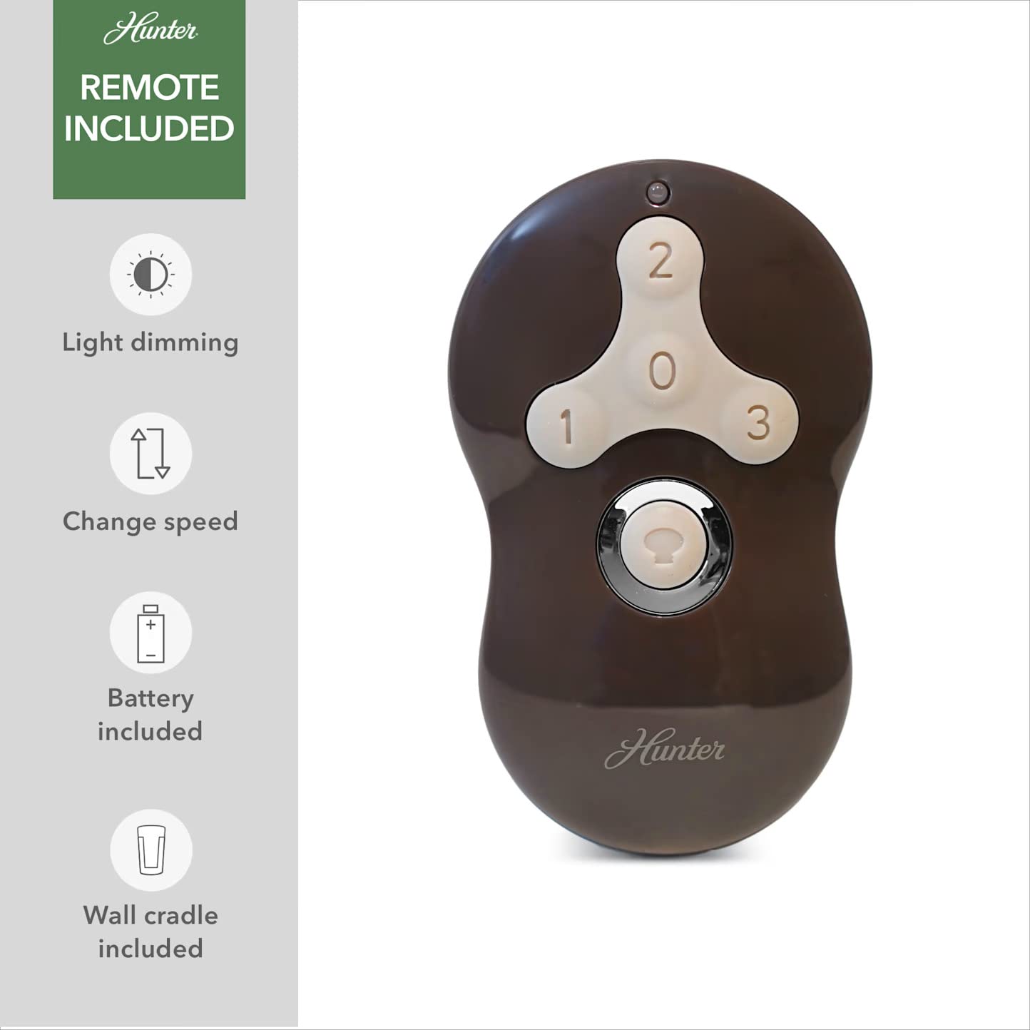 Hunter Fan 48 Inch Modern Ceiling Fan with LED Light Kit & Remote Control - Noble Bronze Finish | Energy Efficient Cooling for Living Room, Bedroom & Office (Renewed)