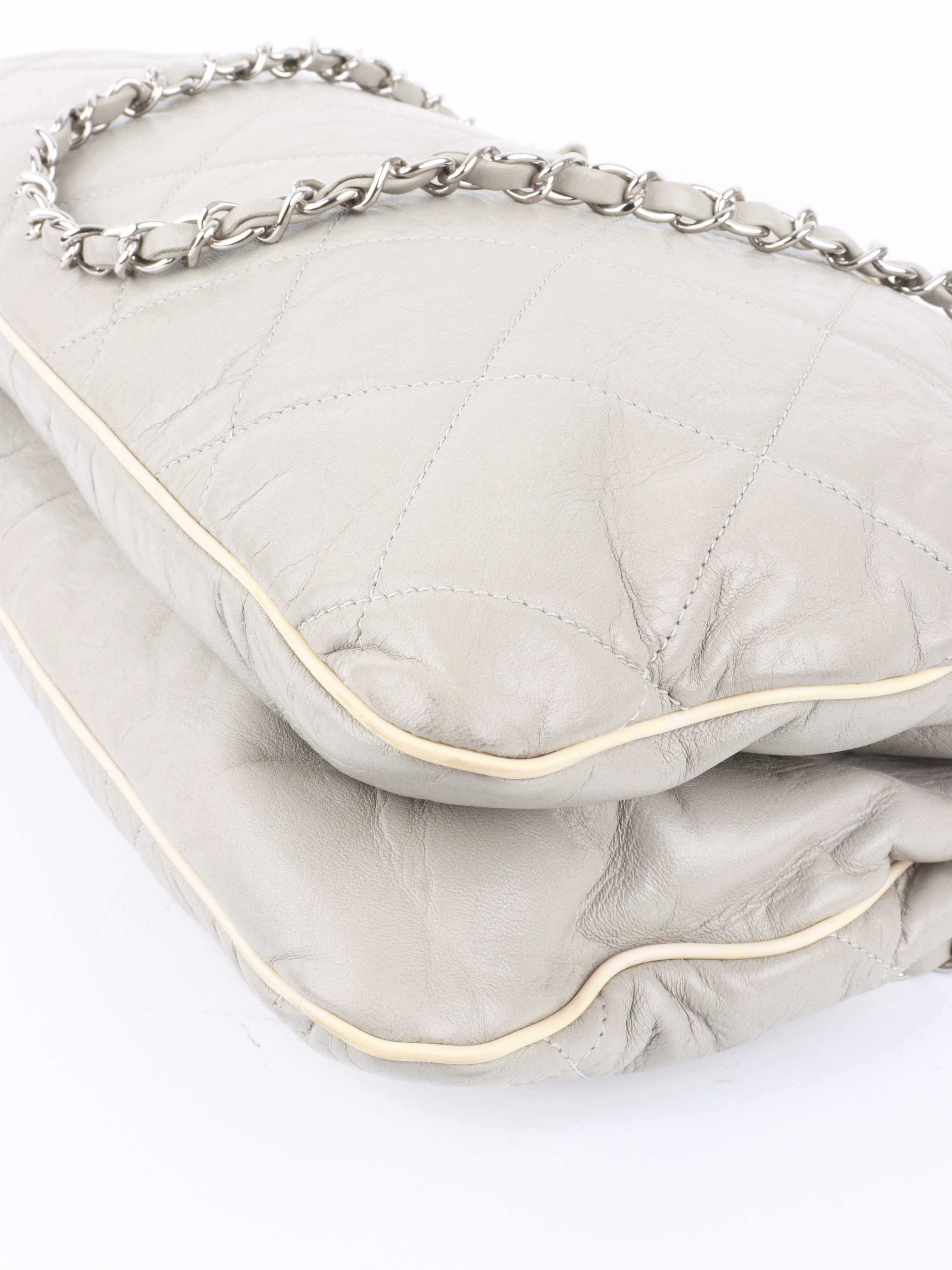 Chanel Grey Tote Bag for Women - Luxury Leather Handbag with Gold-Tone Hardware - Perfect for Work, Travel & Everyday Use