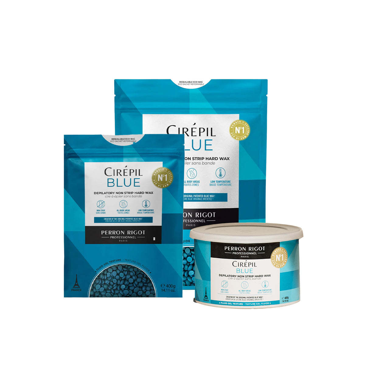 Cirepil Blue Hard Wax Beads for Hair Removal - Professional Waxing Kit for Salon & Home Use - Smooth Skin Legs, Bikini, Face & Body Wax - Ideal for Sensitive Skin