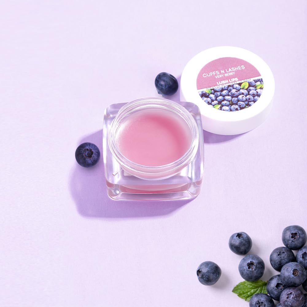 Cuffs N Lashes Lush Lips Intensive Recovery Mask - Very Berry | Overnight Lip Repair Mask for Dry, Chapped Lips | Paraben-Free, Enriched with Vitamin E, Shea Butter & Castor Seed Oil | Perfect for Winter Care & Nighttime Hydration