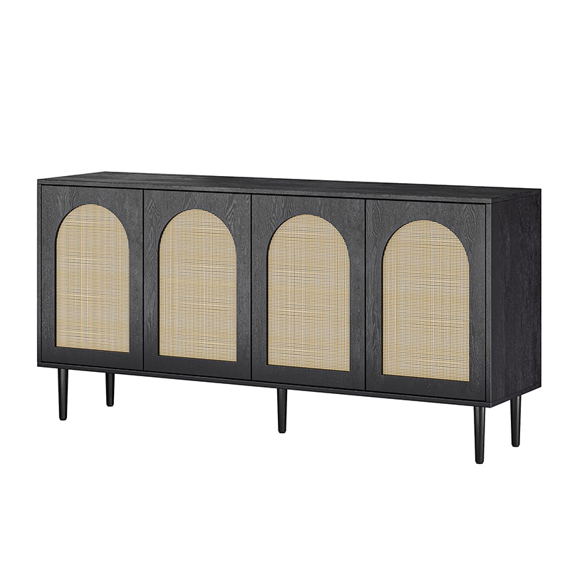 Norbert 63-Inch Wide Sideboard with Storage - Modern Buffet Cabinet for Dining Room, Living Room & Entryway - Solid Wood Console Table with 4 Drawers & 2 Doors (Espresso Finish)