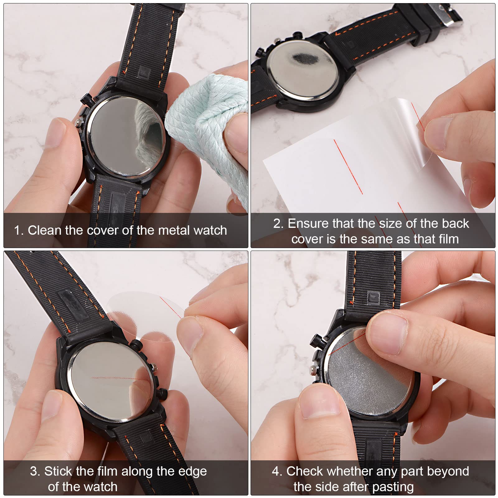 HARFINGTON Watch Back Cover Protective Film - PE Round Screen Protector Stickers for Smartwatch & Fitness Tracker - Scratch-Resistant, Bubble-Free, Easy Installation for Apple Watch, Samsung Galaxy Watch, Garmin, Fitbit