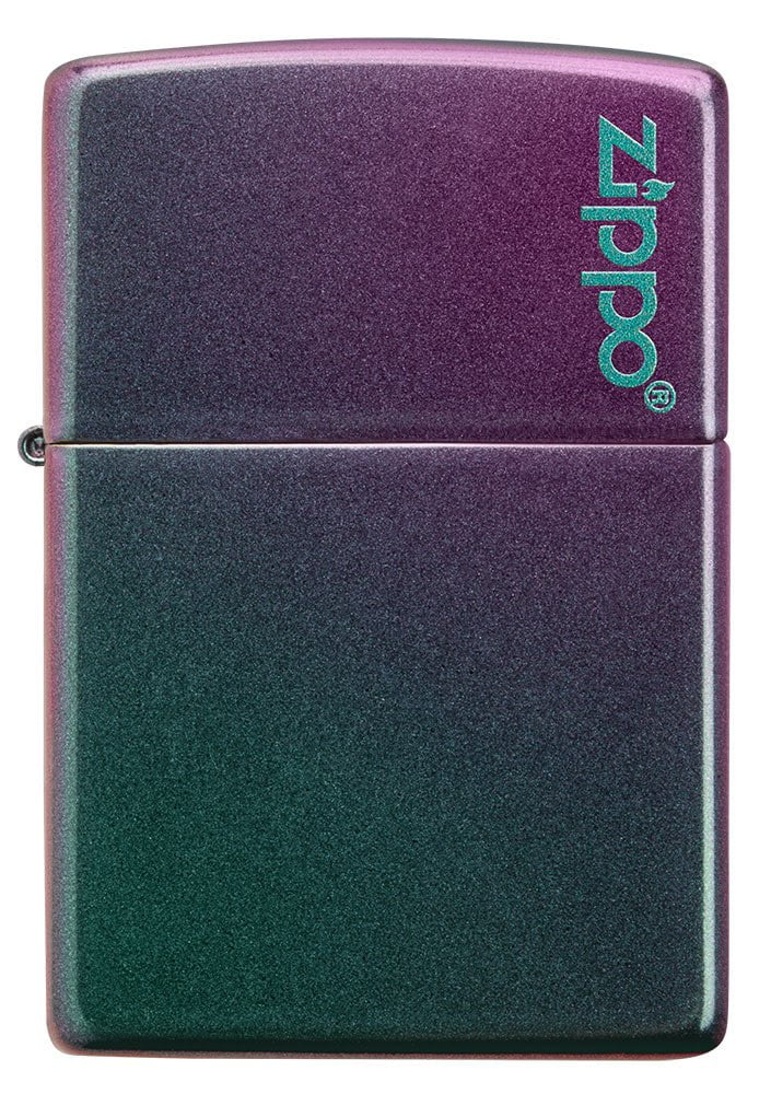 Classic Iridescent Zippo Logo Lighter - Vintage Windproof Refillable Metal Lighter for Camping, Travel & Outdoor Adventures